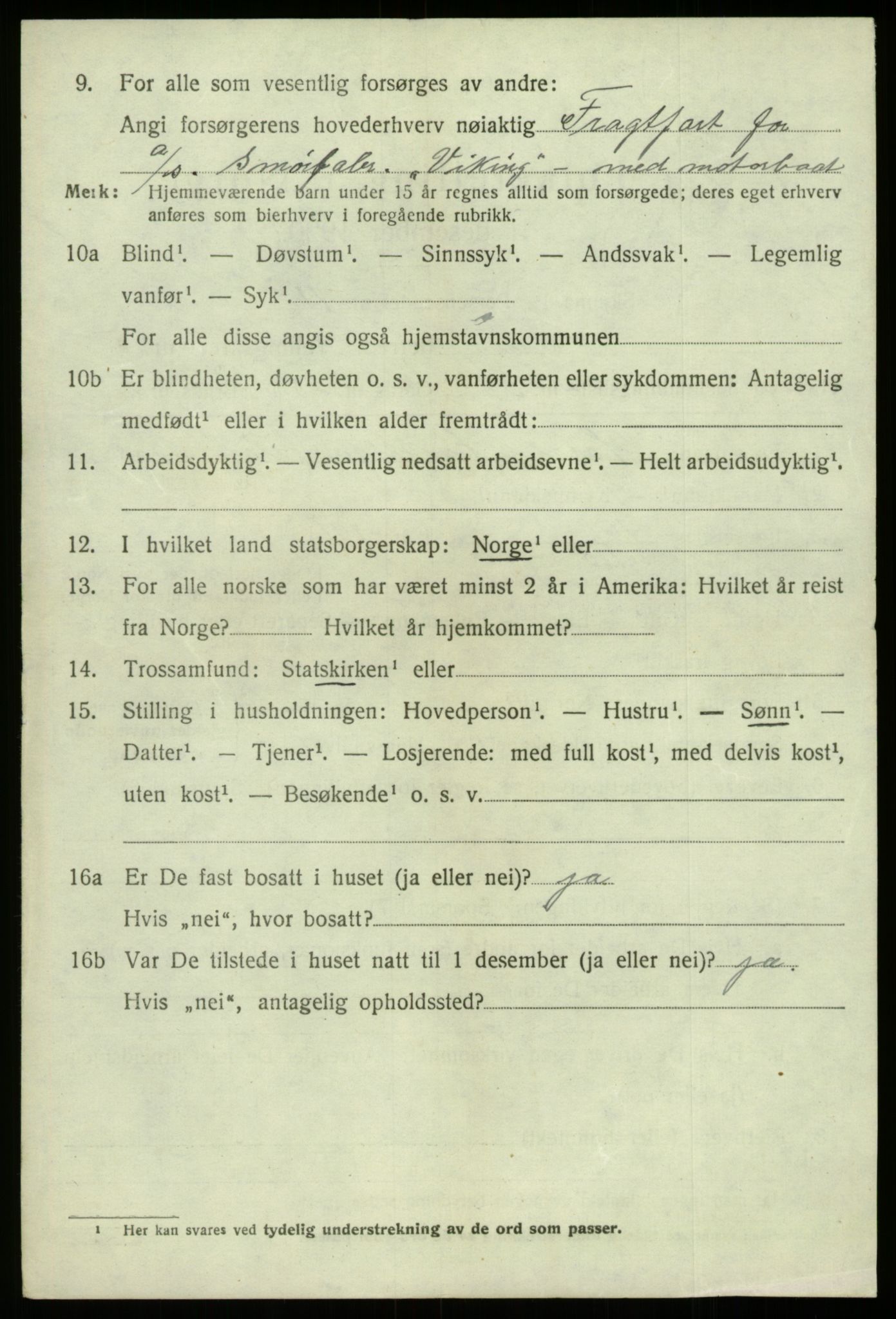 SAB, 1920 census for Fusa, 1920, p. 2458