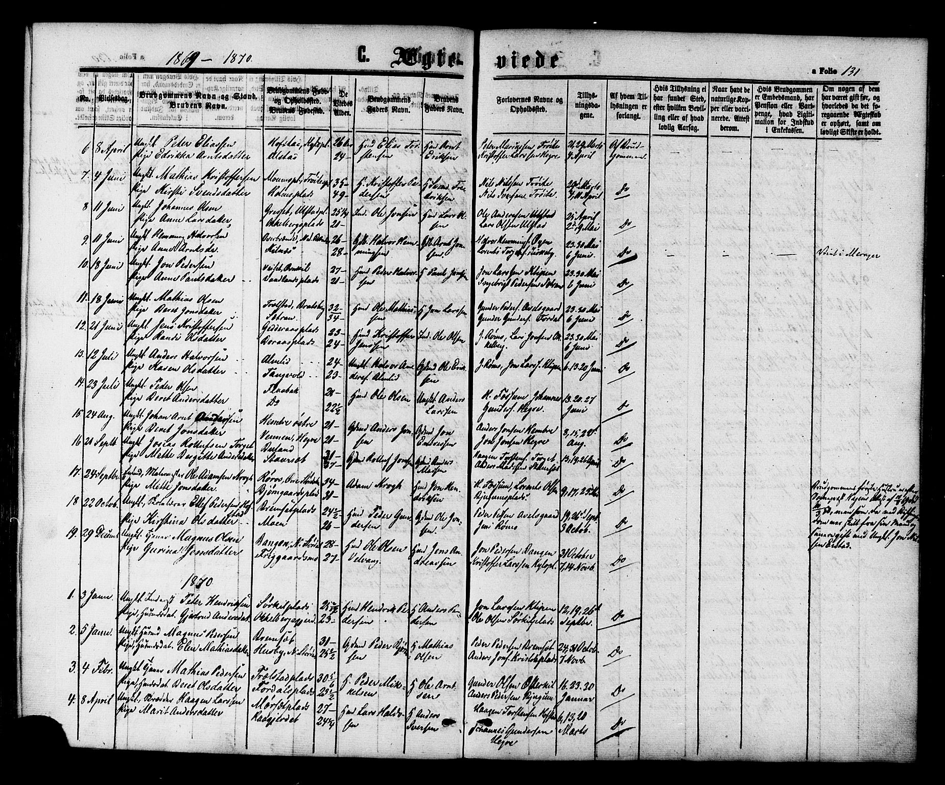 Ministerialprotokoller, klokkerbøker og fødselsregistre - Nord-Trøndelag, SAT/A-1458/703/L0029: Parish register (official) no. 703A02, 1863-1879, p. 131