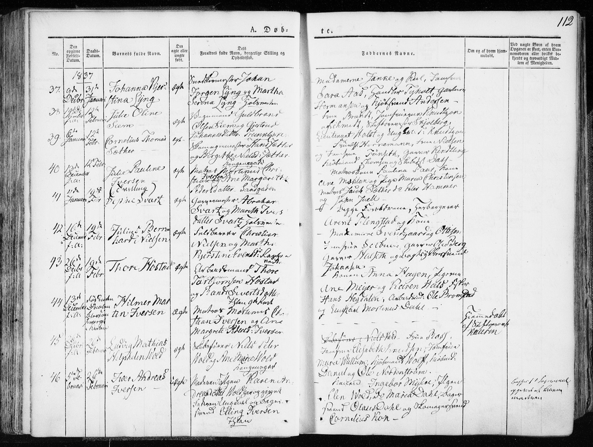 Ministerialprotokoller, klokkerbøker og fødselsregistre - Sør-Trøndelag, SAT/A-1456/601/L0047: Parish register (official) no. 601A15, 1831-1839, p. 112