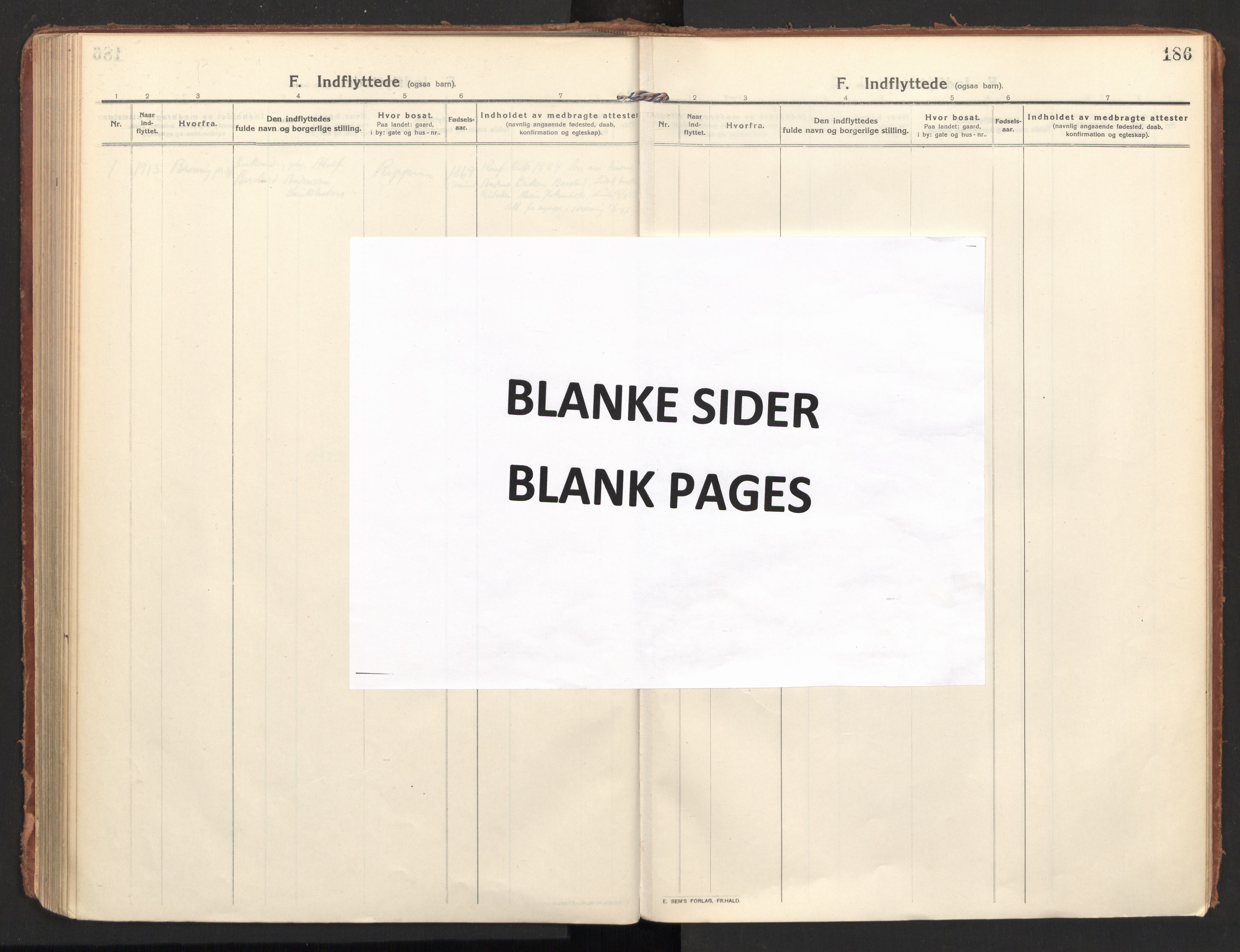 Ministerialprotokoller, klokkerbøker og fødselsregistre - Nordland, AV/SAT-A-1459/810/L0156: Parish register (official) no. 810A15, 1915-1930, p. 186