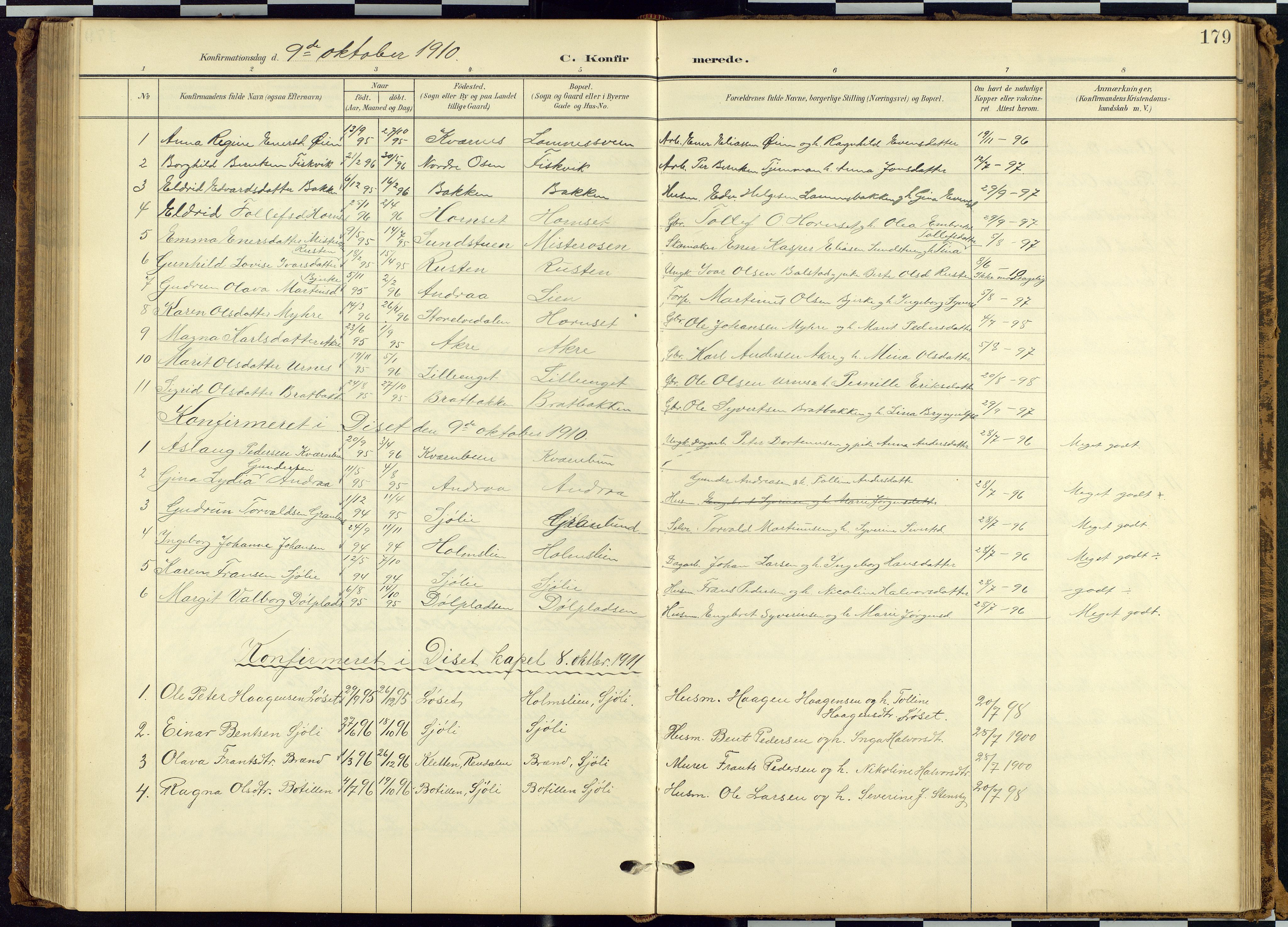 Rendalen prestekontor, SAH/PREST-054/H/Ha/Hab/L0010: Parish register (copy) no. 10, 1903-1940, p. 179