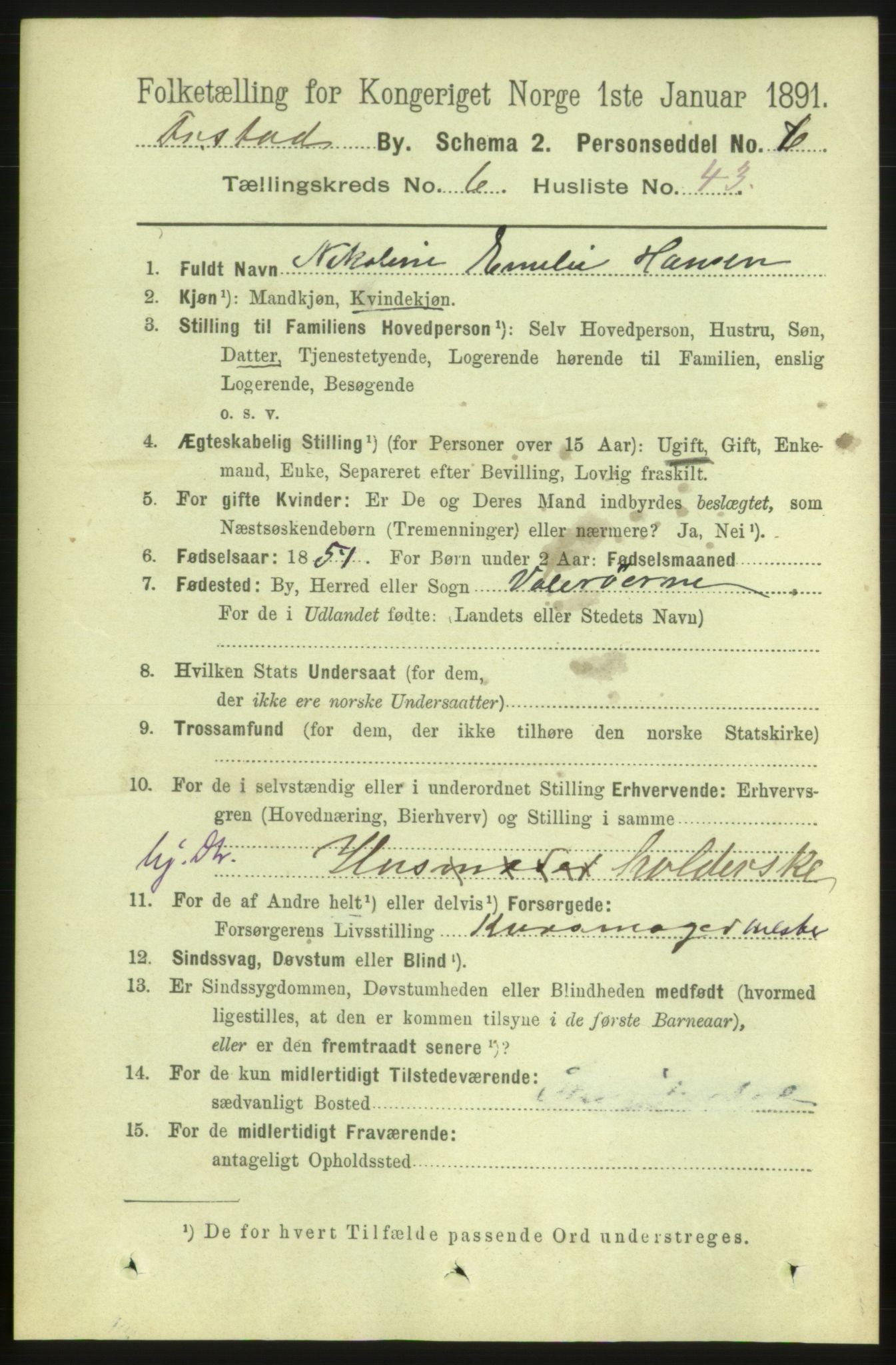 RA, 1891 census for 0103 Fredrikstad, 1891, p. 8041