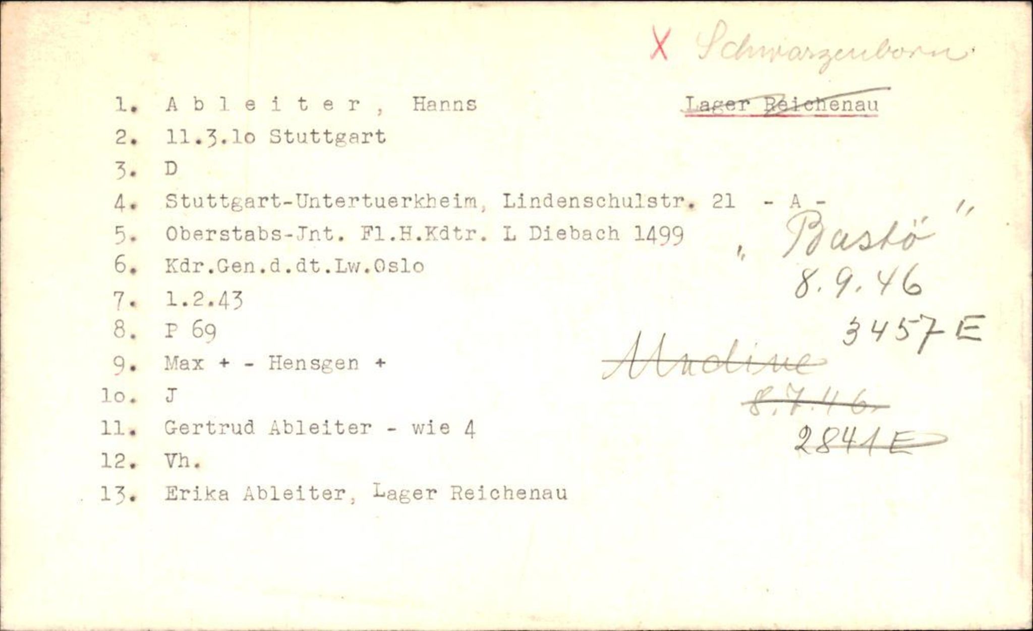 Hjemsendte tyskere , RA/RAFA-6487/D/Db/L0006: Adam-Zimmerman + Ableiter-Barta, 1945-1947, p. 282