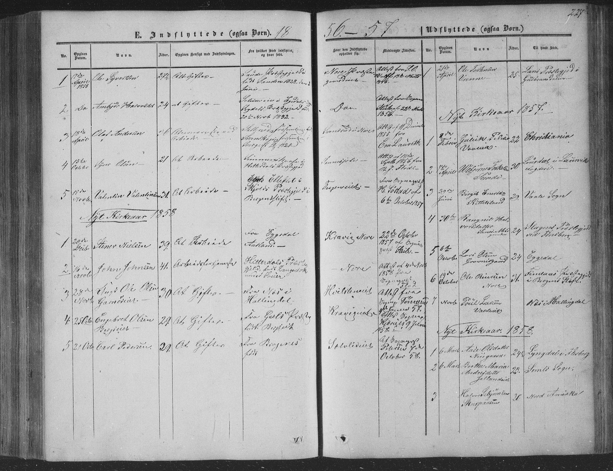 Nore kirkebøker, AV/SAKO-A-238/F/Fa/L0002: Parish register (official) no. I 2, 1856-1871, p. 227