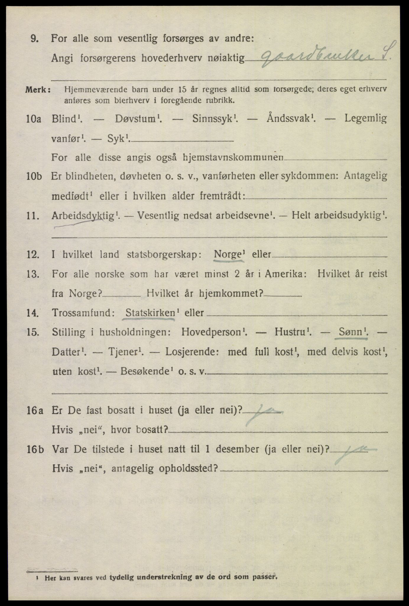 SAK, 1920 census for Konsmo, 1920, p. 1185