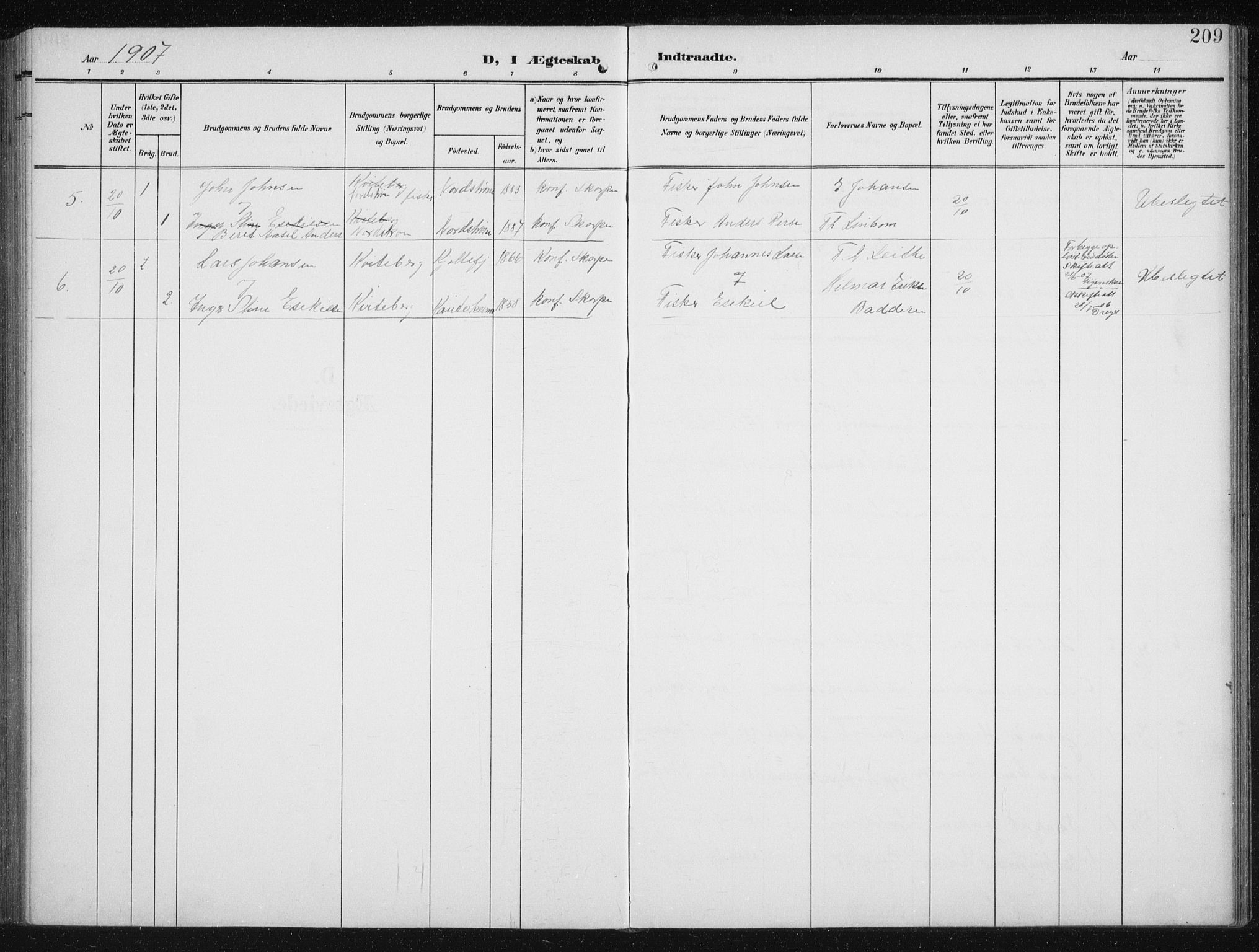 Skjervøy sokneprestkontor, SATØ/S-1300/H/Ha/Hab/L0017klokker: Parish register (copy) no. 17, 1906-1941, p. 209