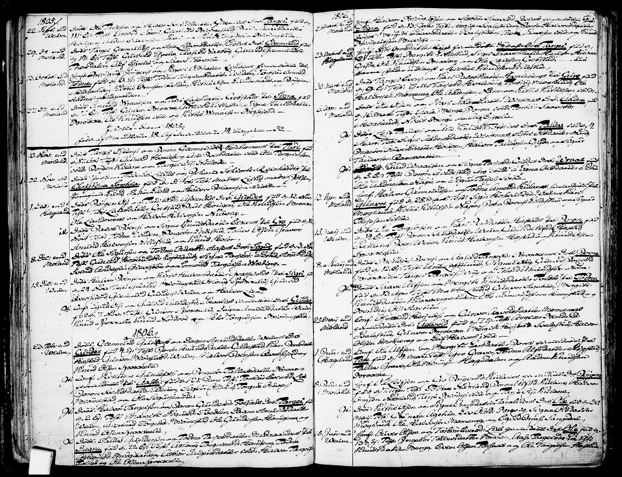 Fyresdal kirkebøker, AV/SAKO-A-263/F/Fa/L0002: Parish register (official) no. I 2, 1769-1814, p. 43