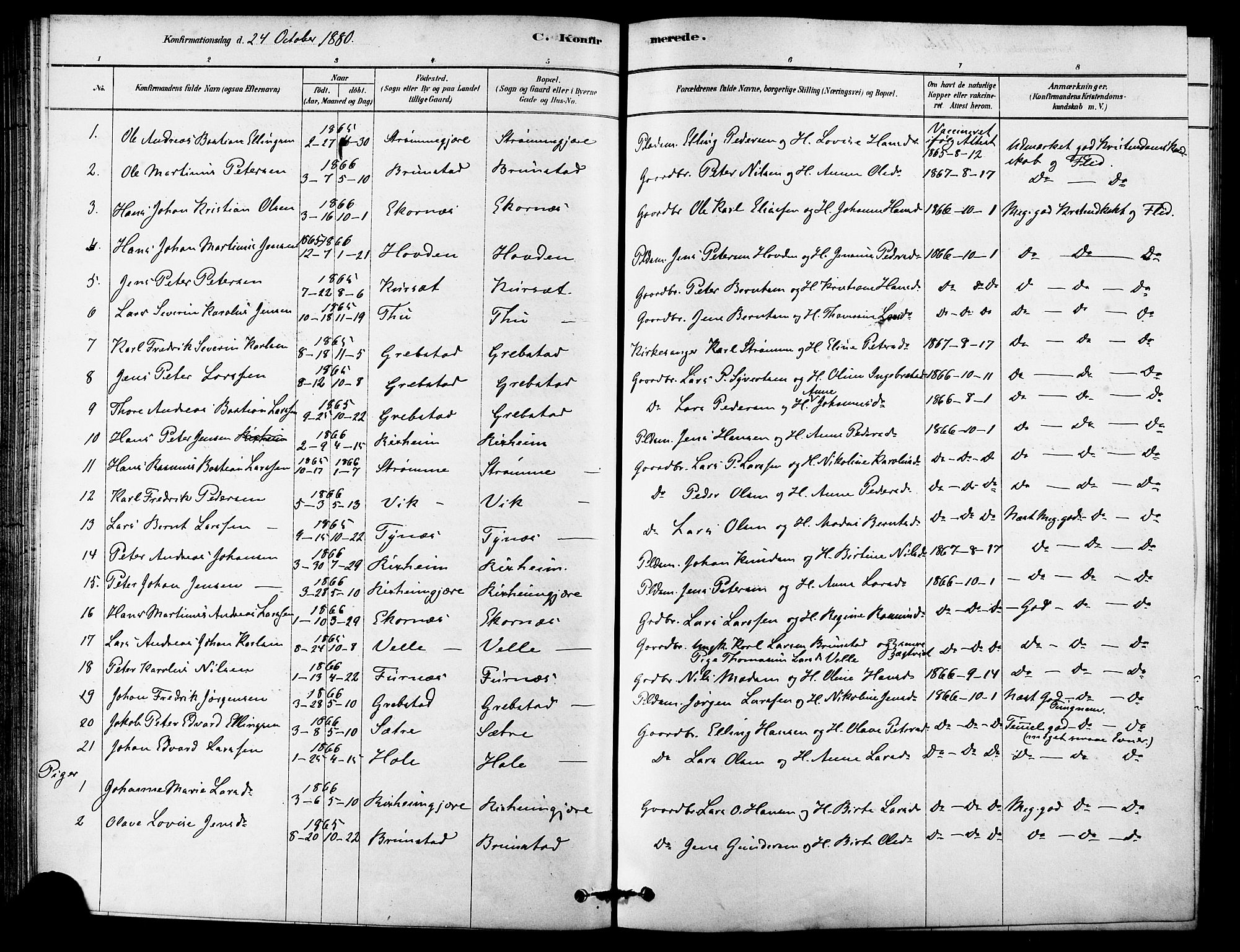 Ministerialprotokoller, klokkerbøker og fødselsregistre - Møre og Romsdal, AV/SAT-A-1454/523/L0334: Parish register (official) no. 523A01, 1878-1891