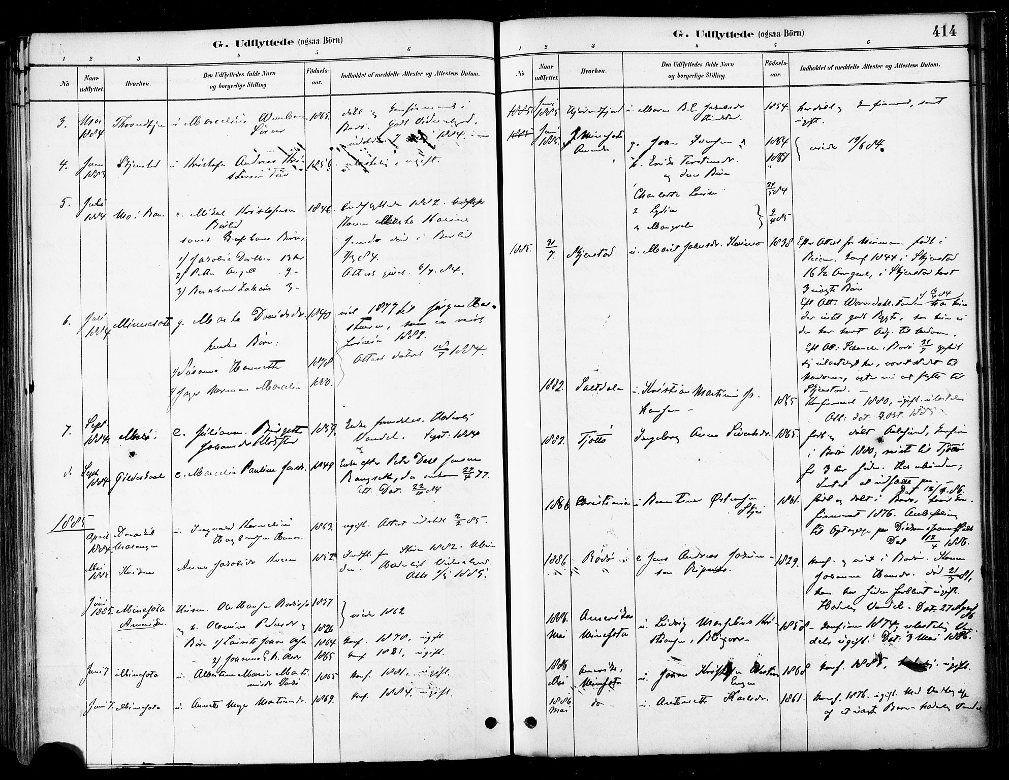 Ministerialprotokoller, klokkerbøker og fødselsregistre - Nordland, SAT/A-1459/802/L0054: Parish register (official) no. 802A01, 1879-1893, p. 414
