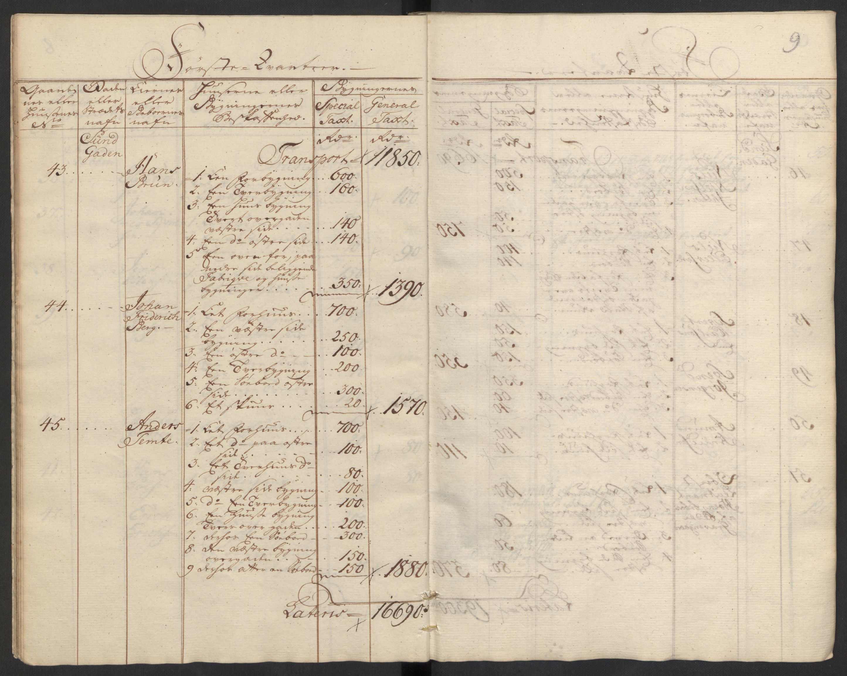 Kommersekollegiet, Brannforsikringskontoret 1767-1814, AV/RA-EA-5458/F/Fa/L0008/0002: Bragernes / Branntakstprotokoll, 1767, p. 9