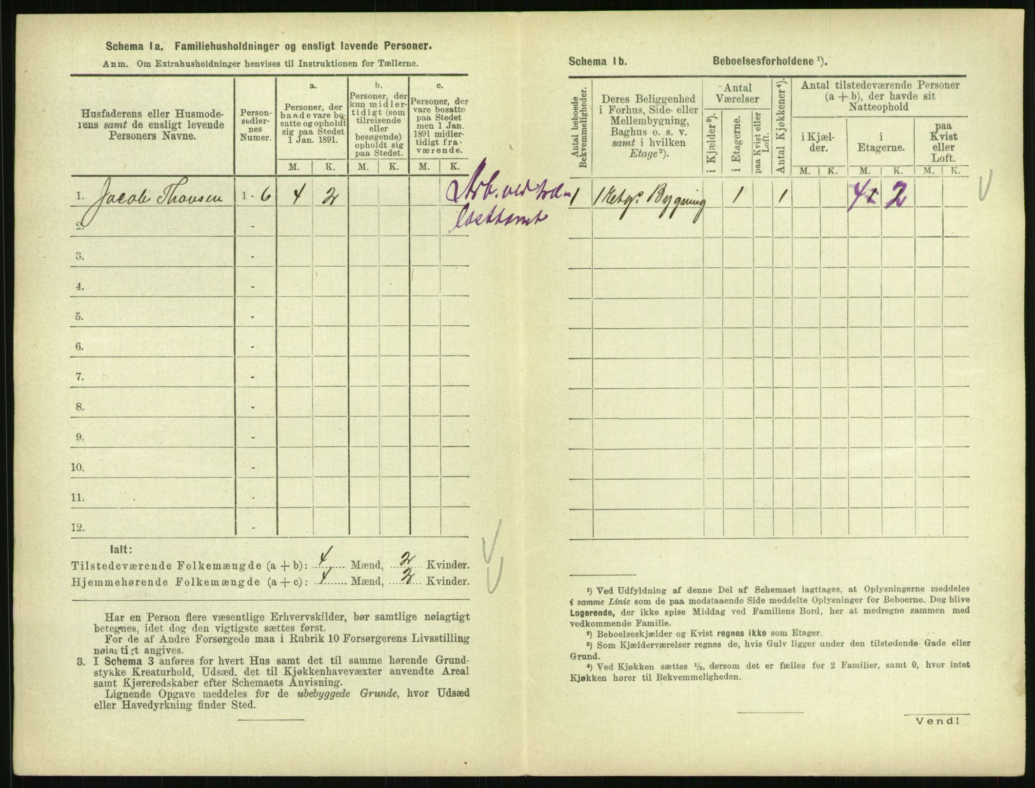 RA, 1891 census for 0801 Kragerø, 1891, p. 1109