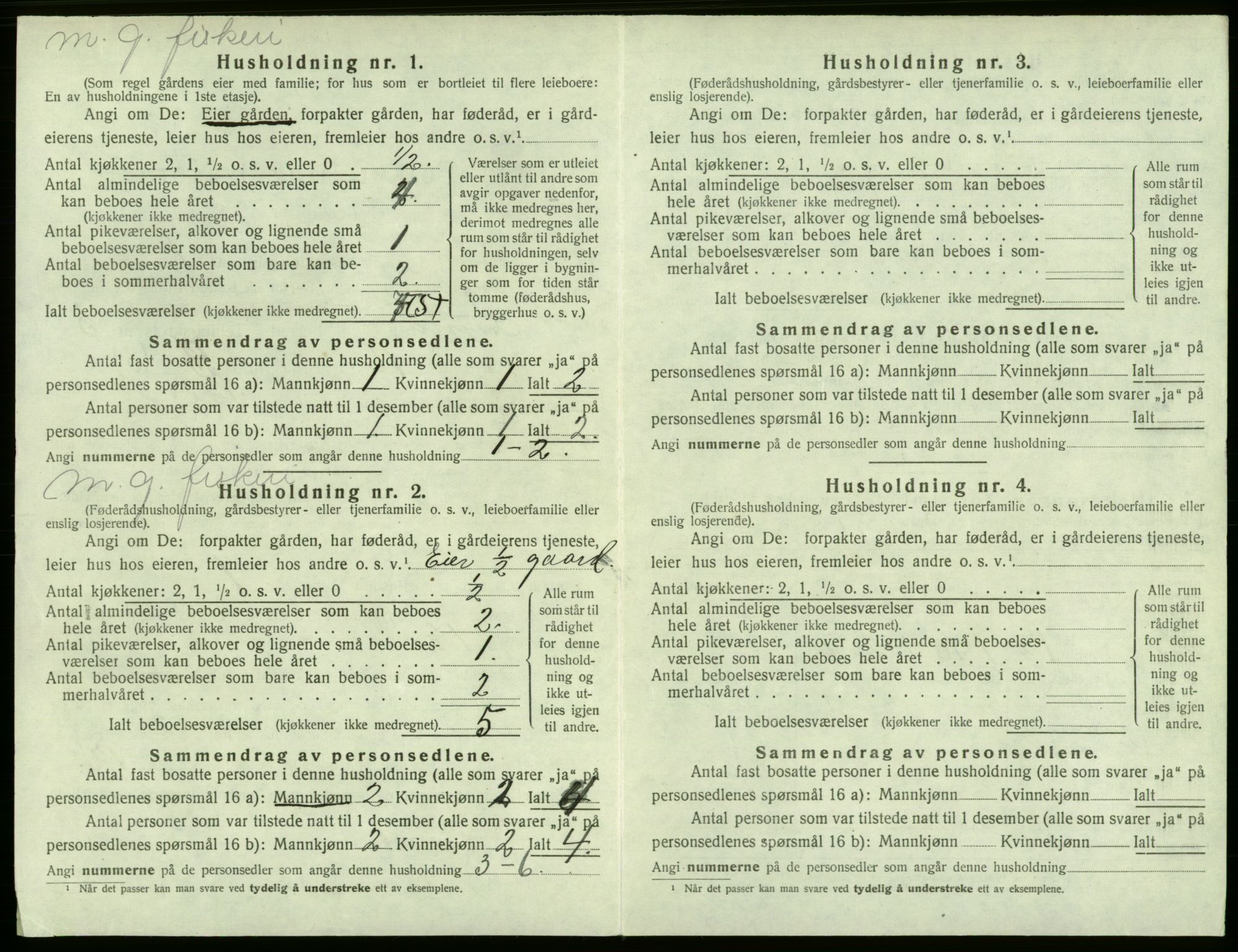 SAB, 1920 census for Sund, 1920, p. 371