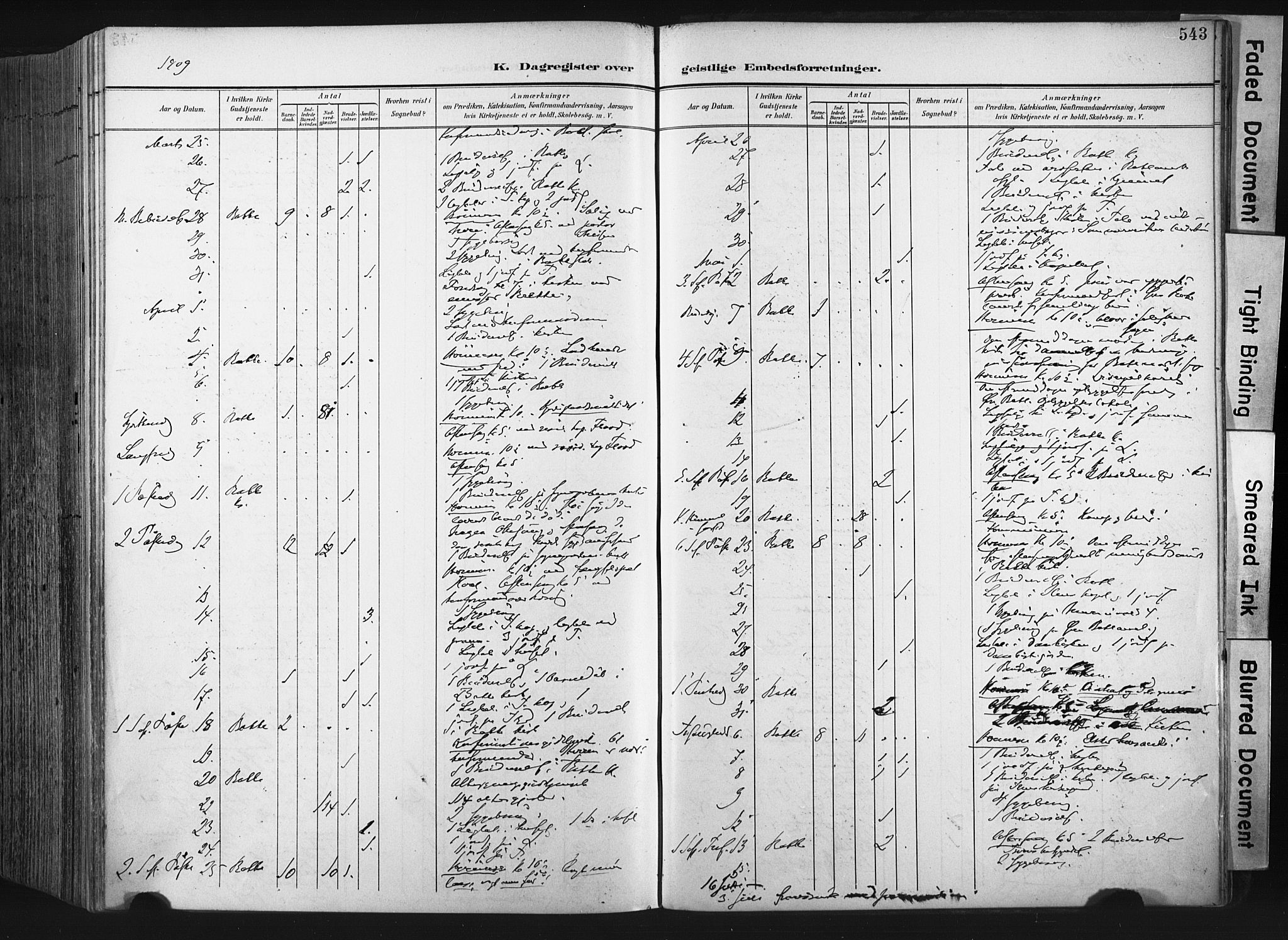 Ministerialprotokoller, klokkerbøker og fødselsregistre - Sør-Trøndelag, AV/SAT-A-1456/604/L0201: Parish register (official) no. 604A21, 1901-1911, p. 543