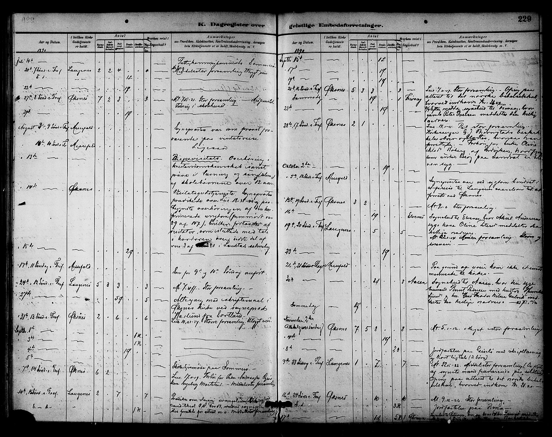 Ministerialprotokoller, klokkerbøker og fødselsregistre - Nordland, SAT/A-1459/893/L1337: Parish register (official) no. 893A09, 1885-1893, p. 229