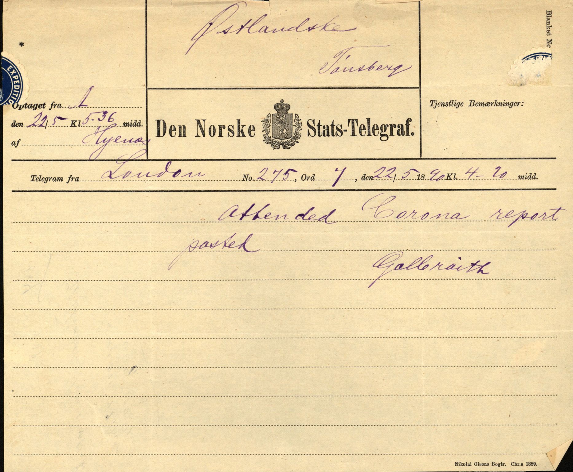 Pa 63 - Østlandske skibsassuranceforening, VEMU/A-1079/G/Ga/L0025/0003: Havaridokumenter / Josephine, Carl, Johanna, Castro, Comorin, Corona, 1890, p. 145