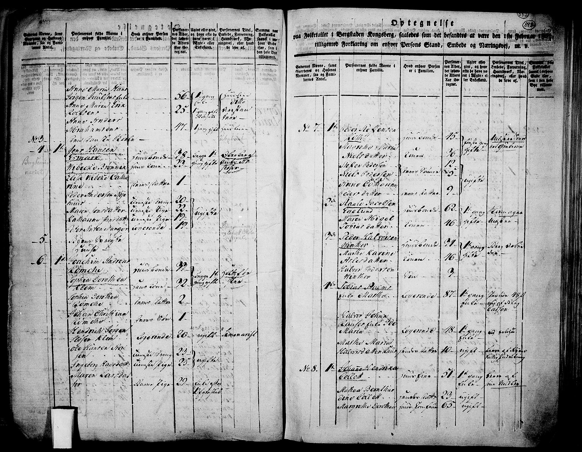 RA, 1801 census for 0604P Kongsberg, 1801, p. 881b-882a