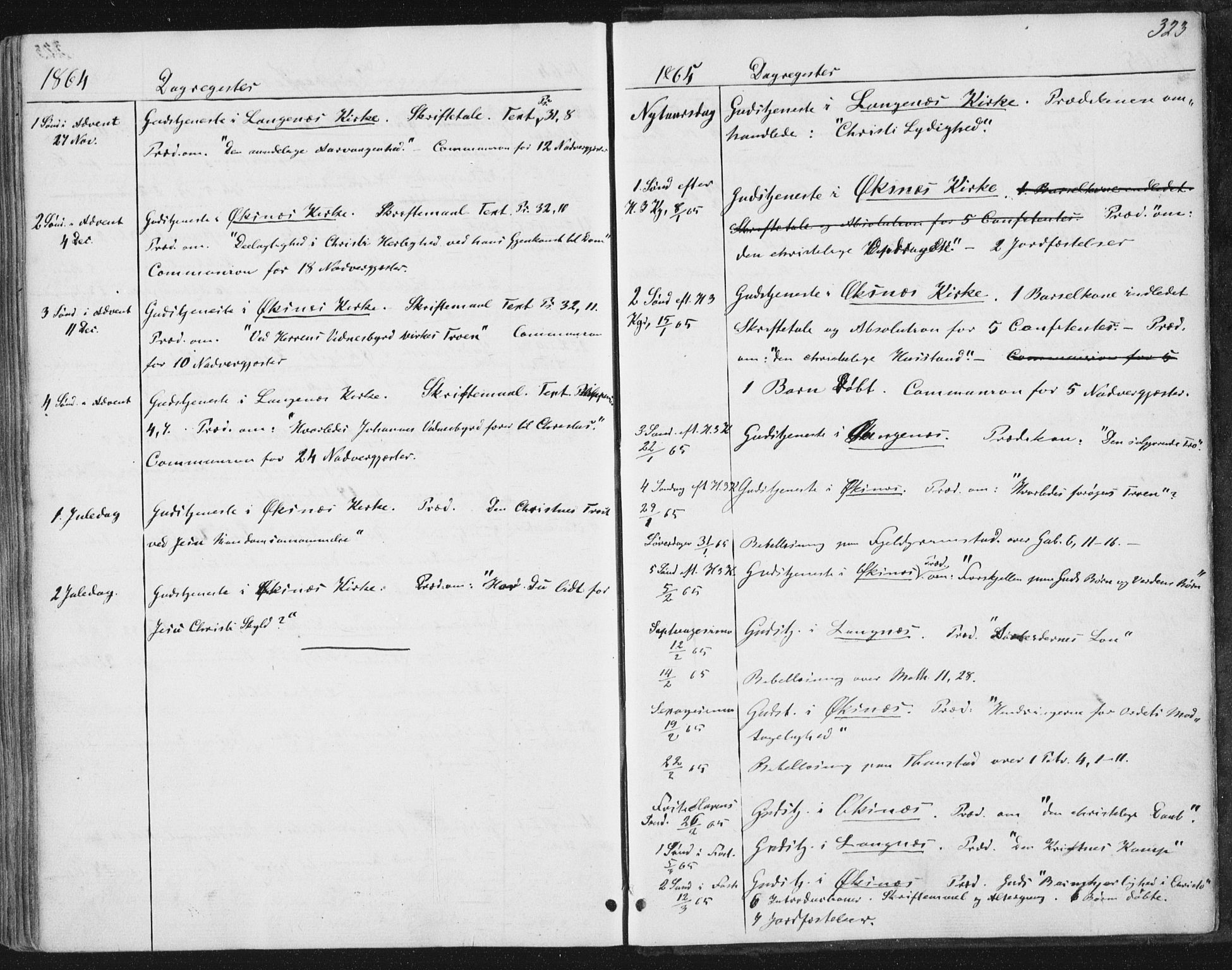 Ministerialprotokoller, klokkerbøker og fødselsregistre - Nordland, AV/SAT-A-1459/893/L1333: Parish register (official) no. 893A06, 1858-1866, p. 323