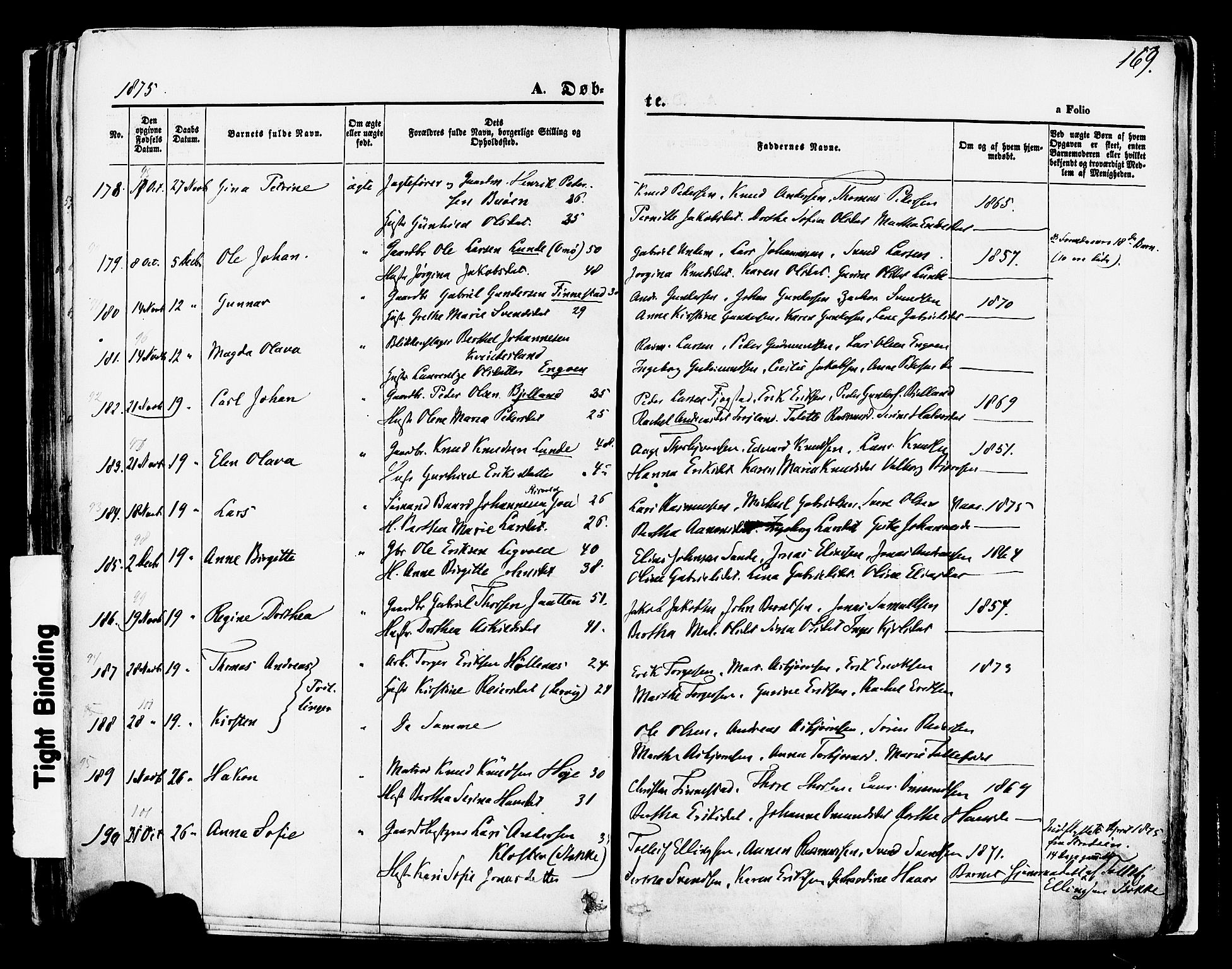 Hetland sokneprestkontor, AV/SAST-A-101826/30/30BA/L0003: Parish register (official) no. A 3, 1862-1876, p. 169