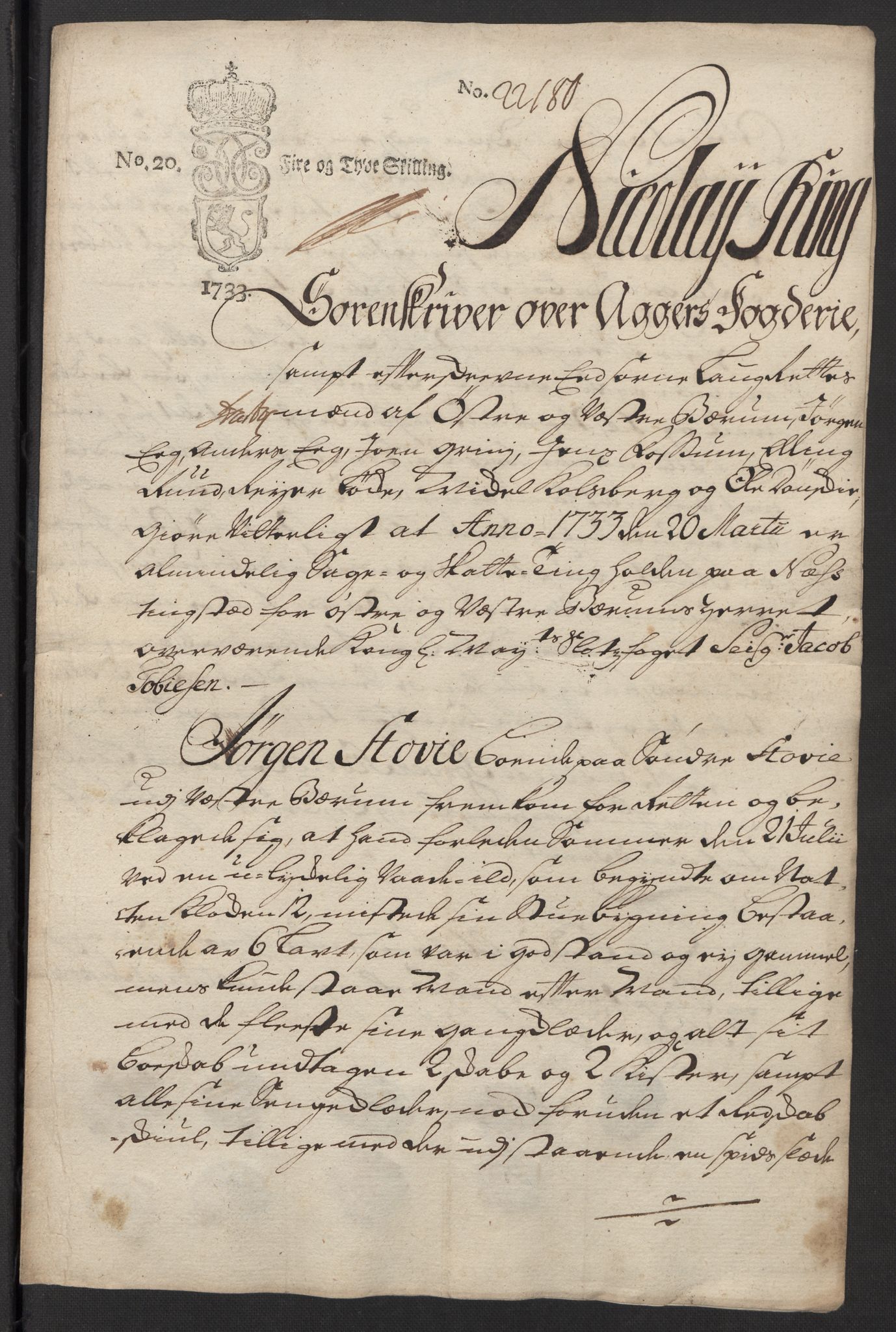 Rentekammeret inntil 1814, Reviderte regnskaper, Fogderegnskap, AV/RA-EA-4092/R10/L0473: Fogderegnskap Aker og Follo, 1734, p. 236