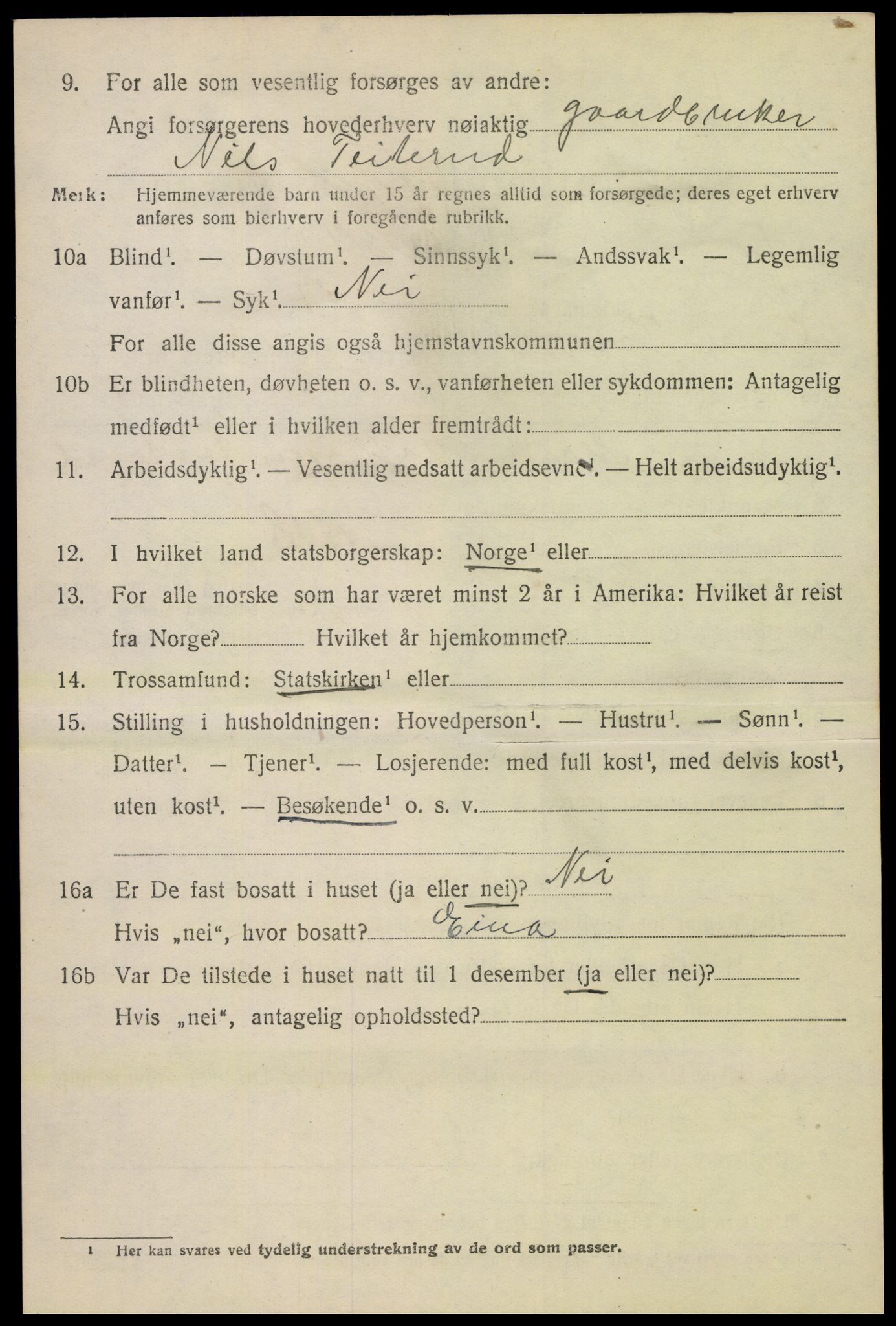 SAH, 1920 census for Vestre Toten, 1920, p. 7411