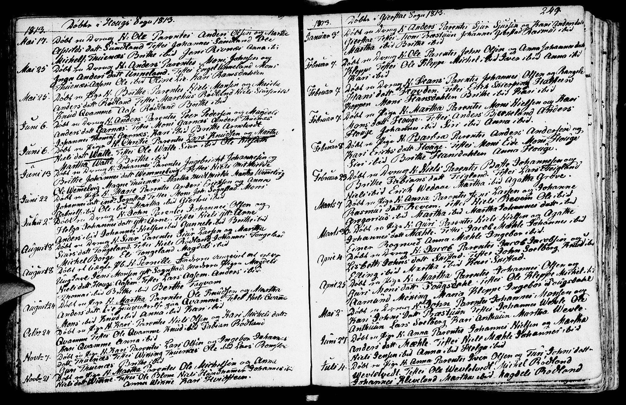Haus sokneprestembete, SAB/A-75601/H/Haa: Parish register (official) no. A 11, 1796-1816, p. 249