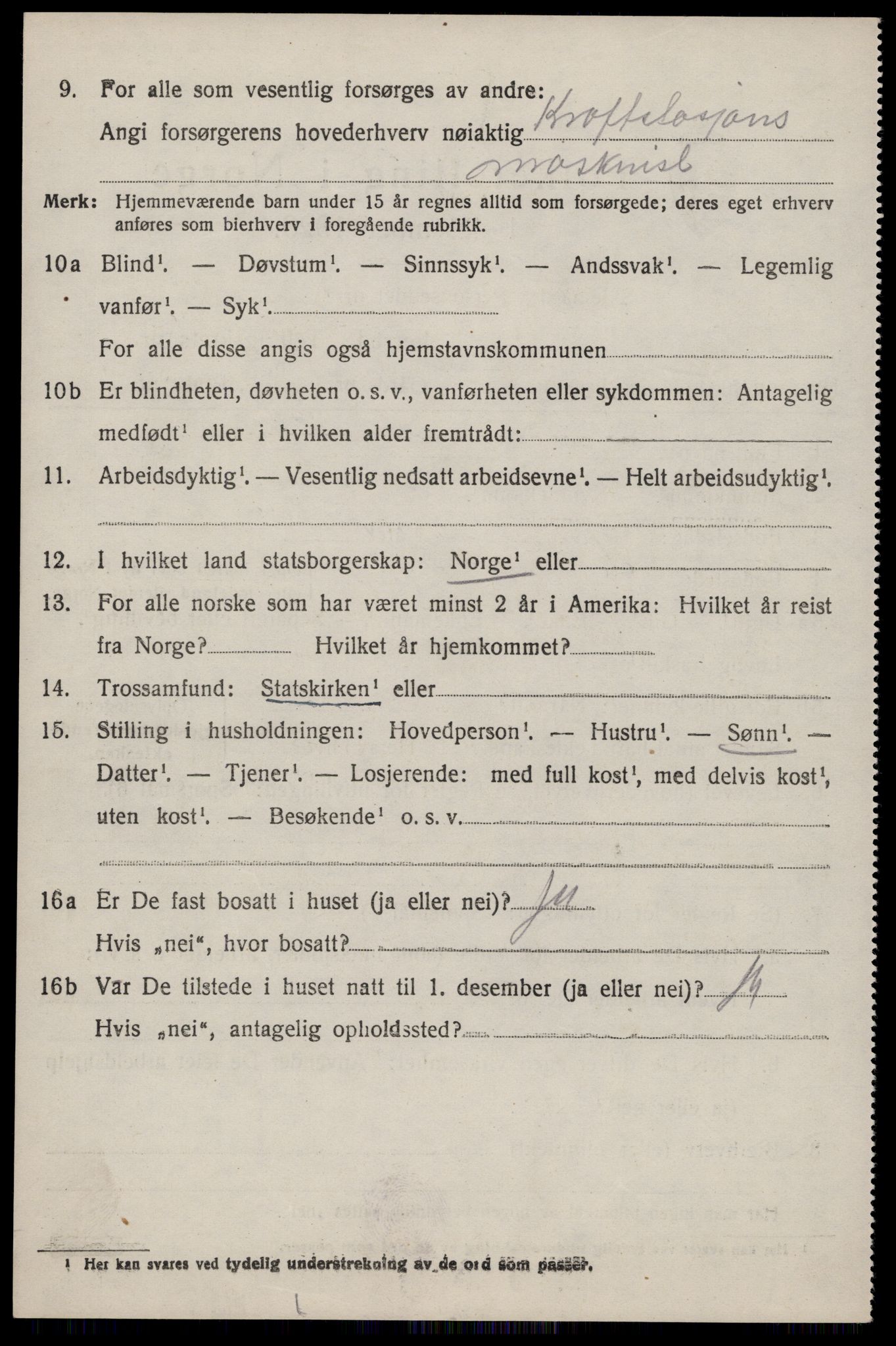 SAST, 1920 census for Strand, 1920, p. 6236