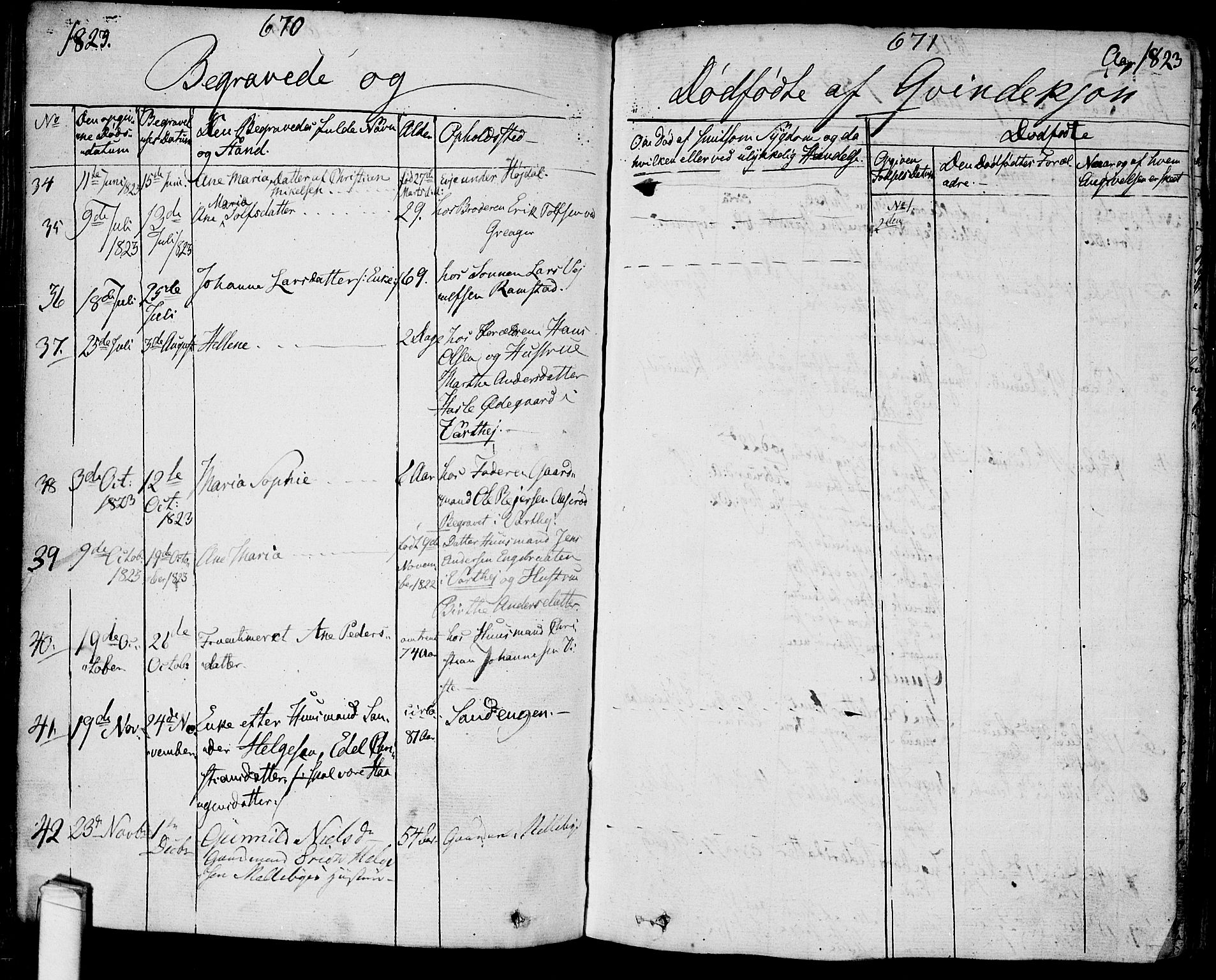 Tune prestekontor Kirkebøker, AV/SAO-A-2007/F/Fa/L0006: Parish register (official) no. 6, 1823-1831, p. 670-671