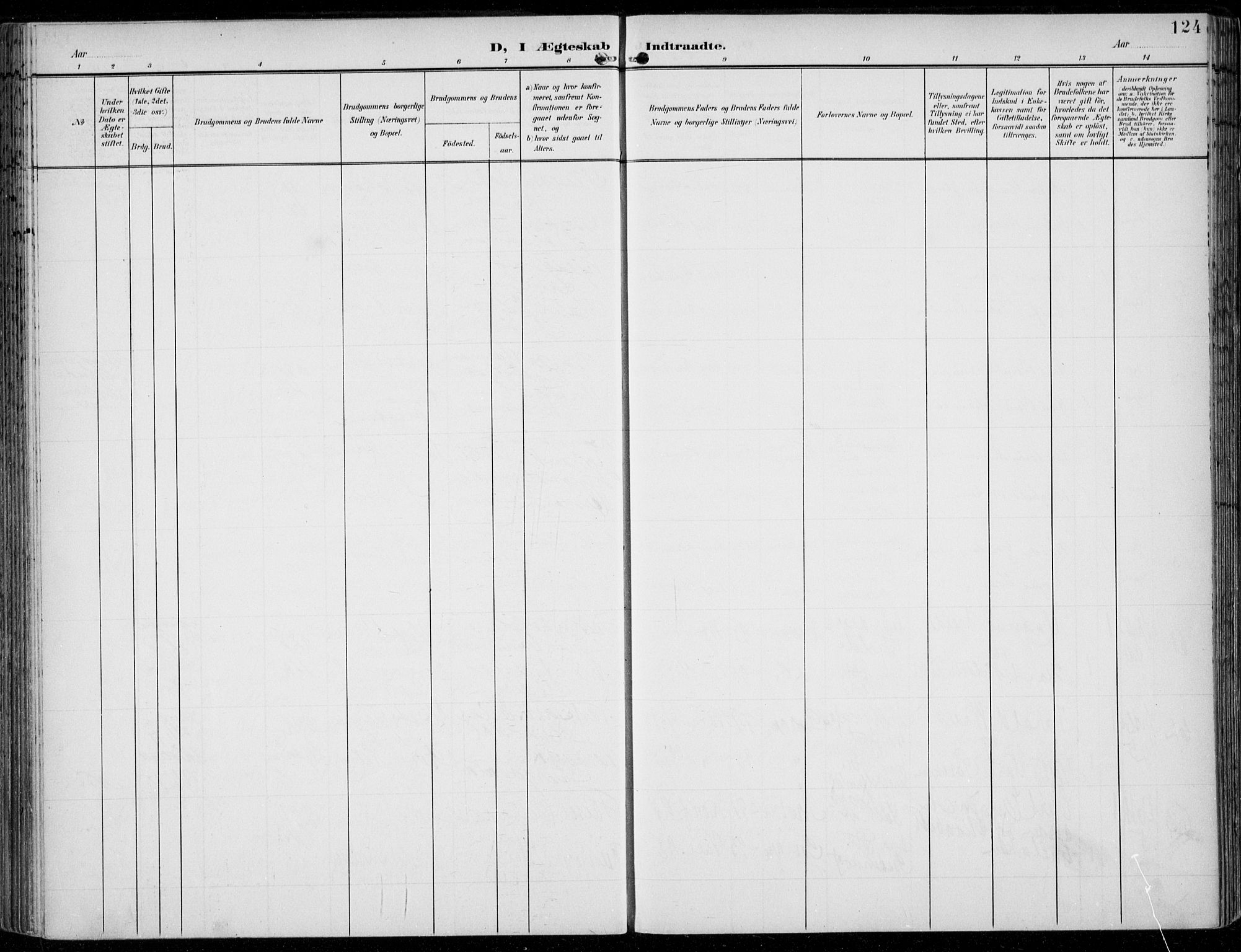 Årstad Sokneprestembete, SAB/A-79301/H/Haa/L0009: Parish register (official) no. C 1, 1902-1918, p. 124