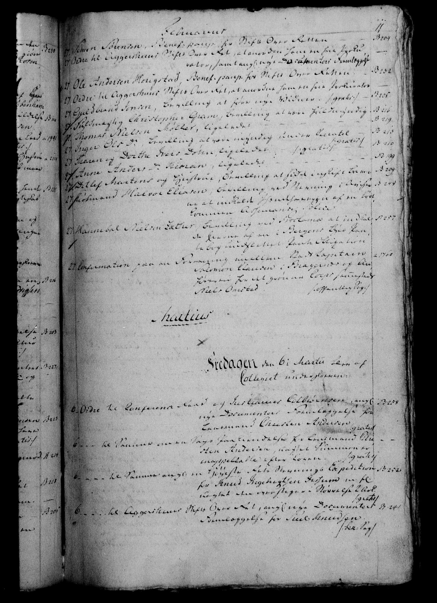 Danske Kanselli 1800-1814, RA/EA-3024/H/Hf/Hfb/Hfbc/L0002: Underskrivelsesbok m. register, 1801, p. 11