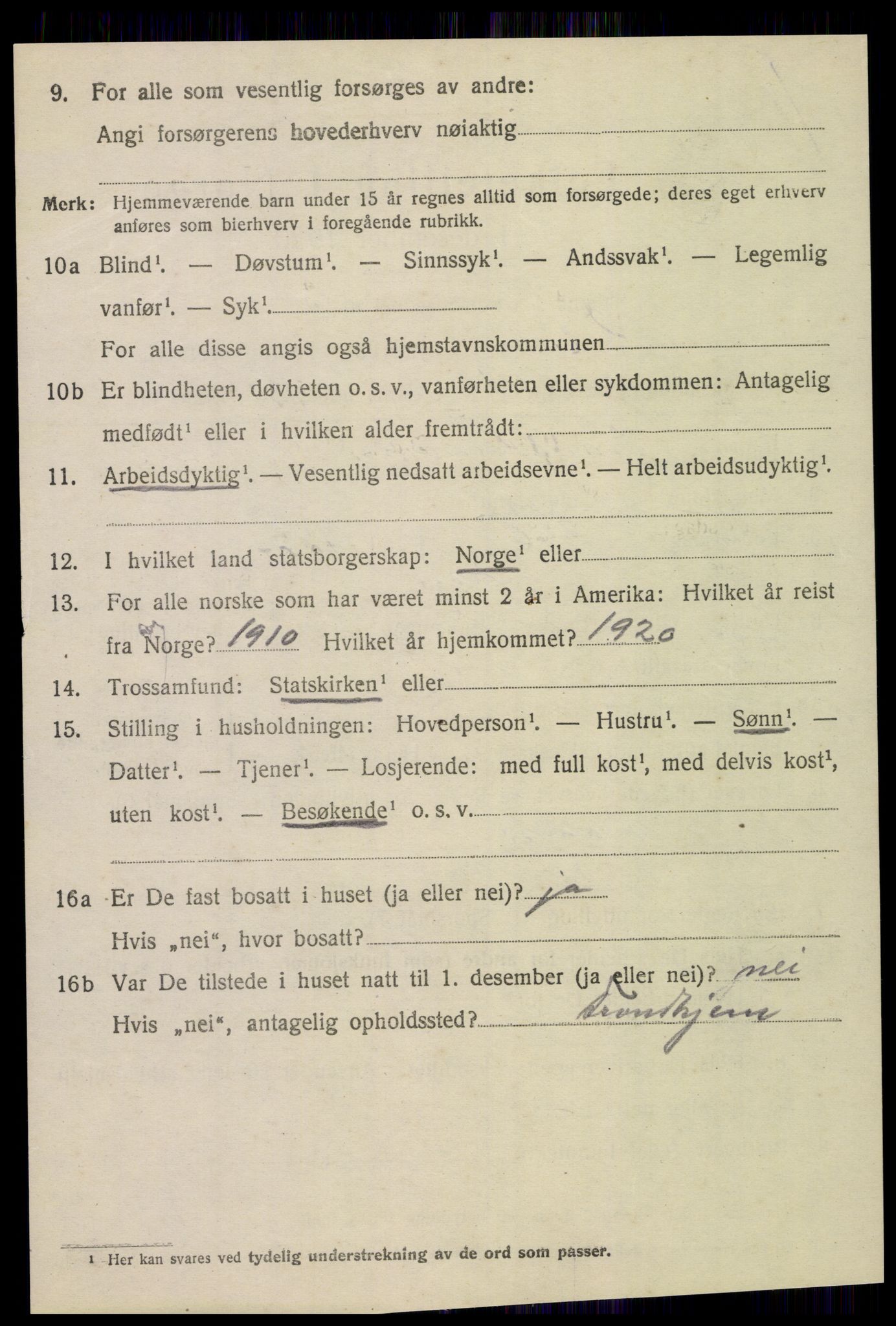 SAT, 1920 census for Veøy, 1920, p. 3544