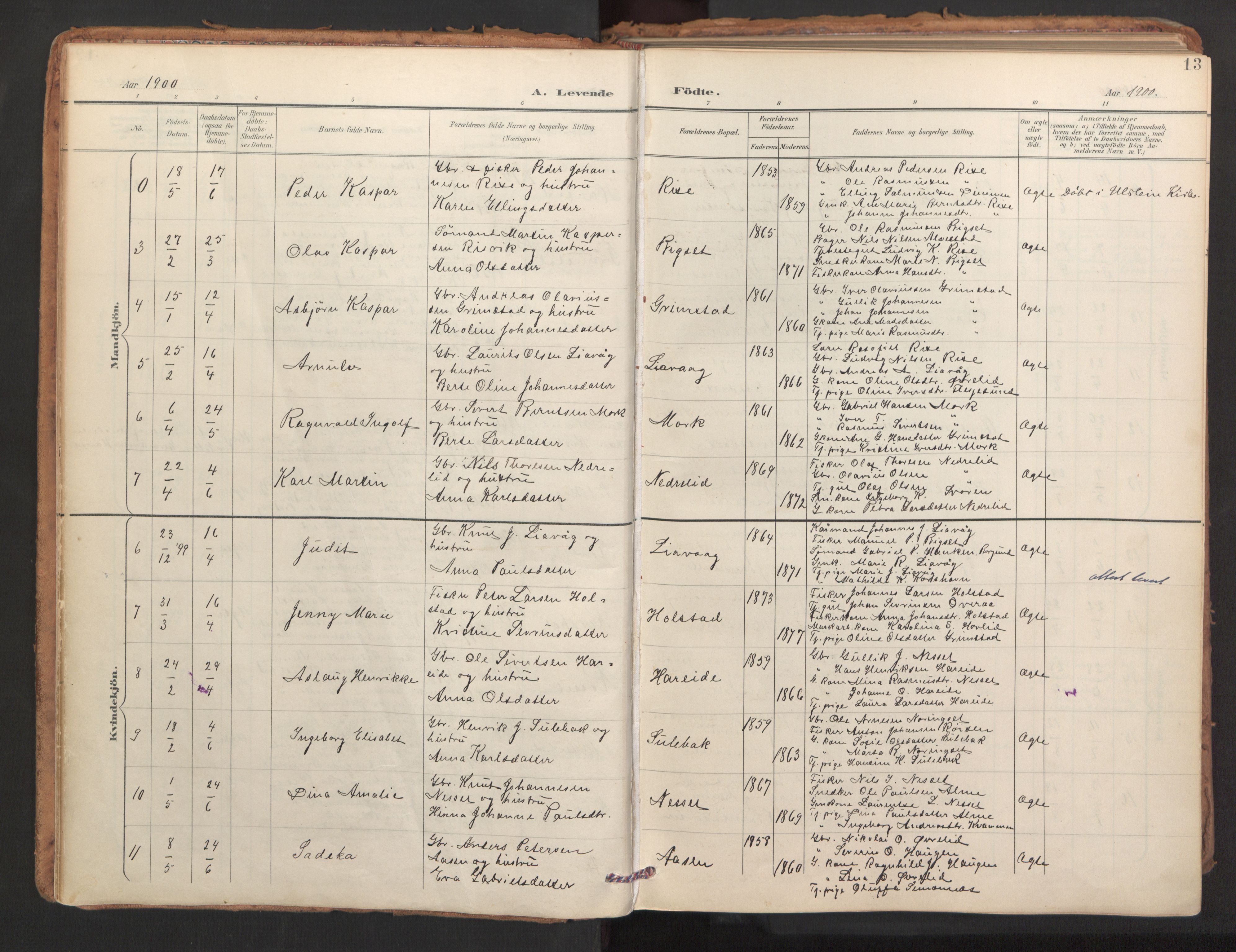 Ministerialprotokoller, klokkerbøker og fødselsregistre - Møre og Romsdal, AV/SAT-A-1454/510/L0123: Parish register (official) no. 510A03, 1898-1922, p. 13