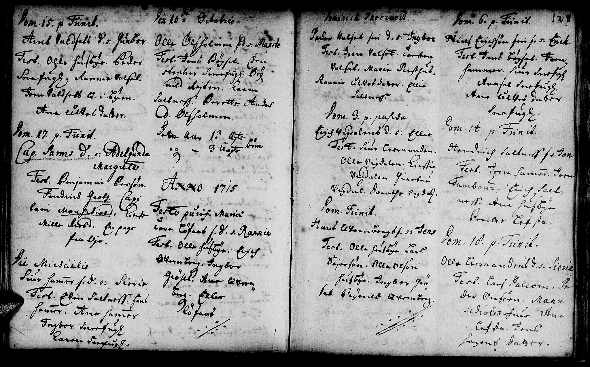 Ministerialprotokoller, klokkerbøker og fødselsregistre - Sør-Trøndelag, SAT/A-1456/666/L0783: Parish register (official) no. 666A01, 1702-1753, p. 128