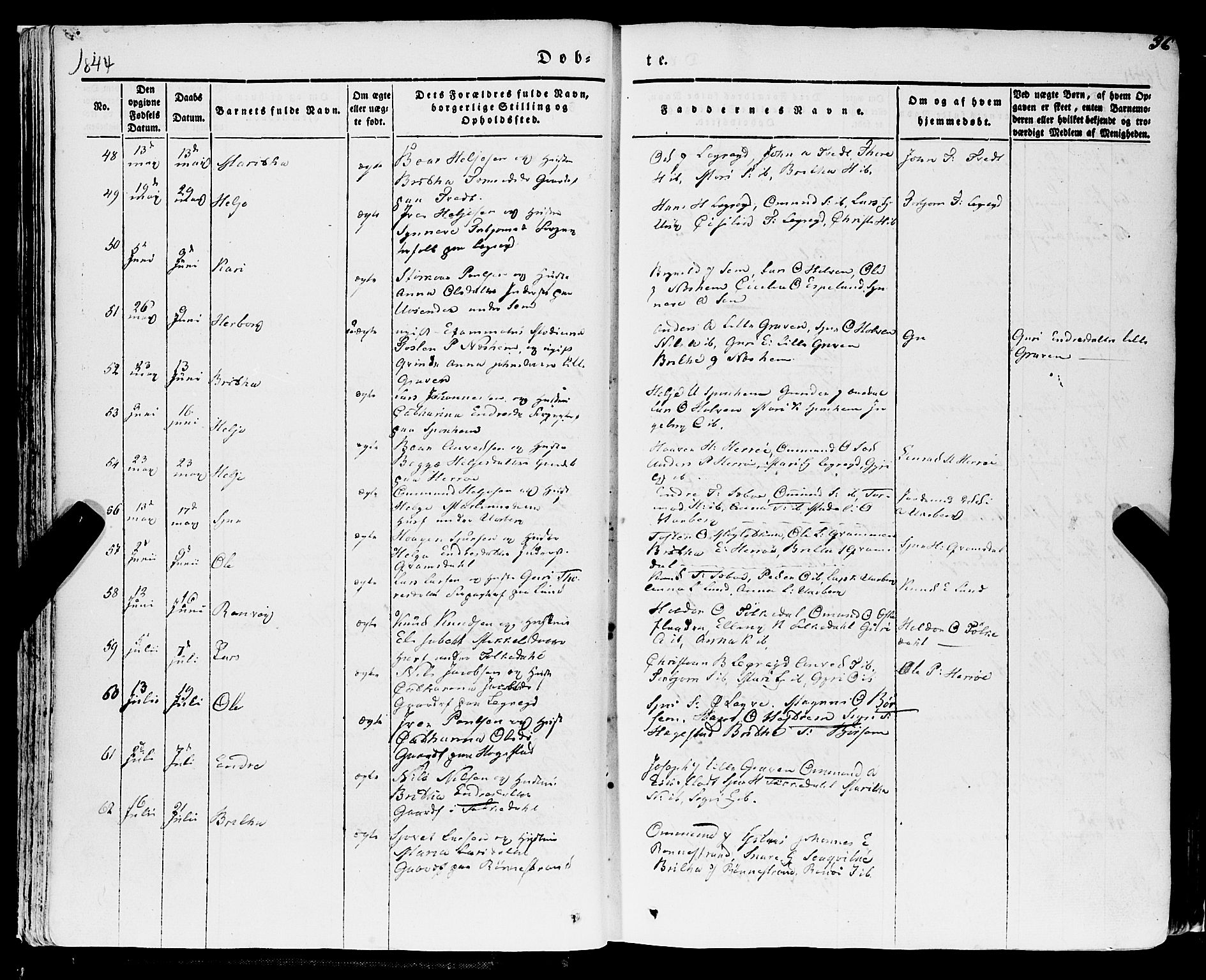 Ulvik sokneprestembete, AV/SAB-A-78801/H/Haa: Parish register (official) no. A 12, 1839-1853, p. 36