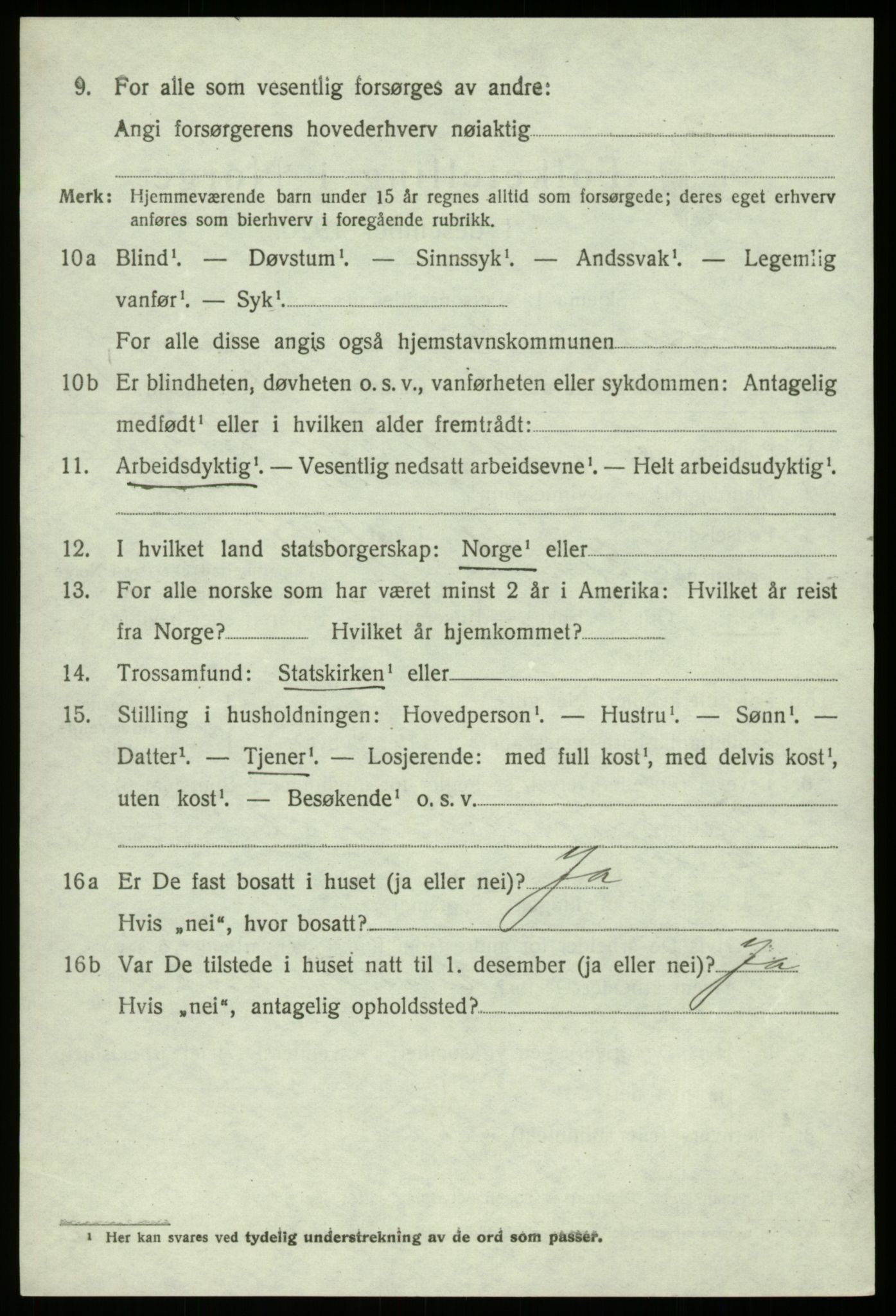 SAB, 1920 census for Strandvik, 1920, p. 3985