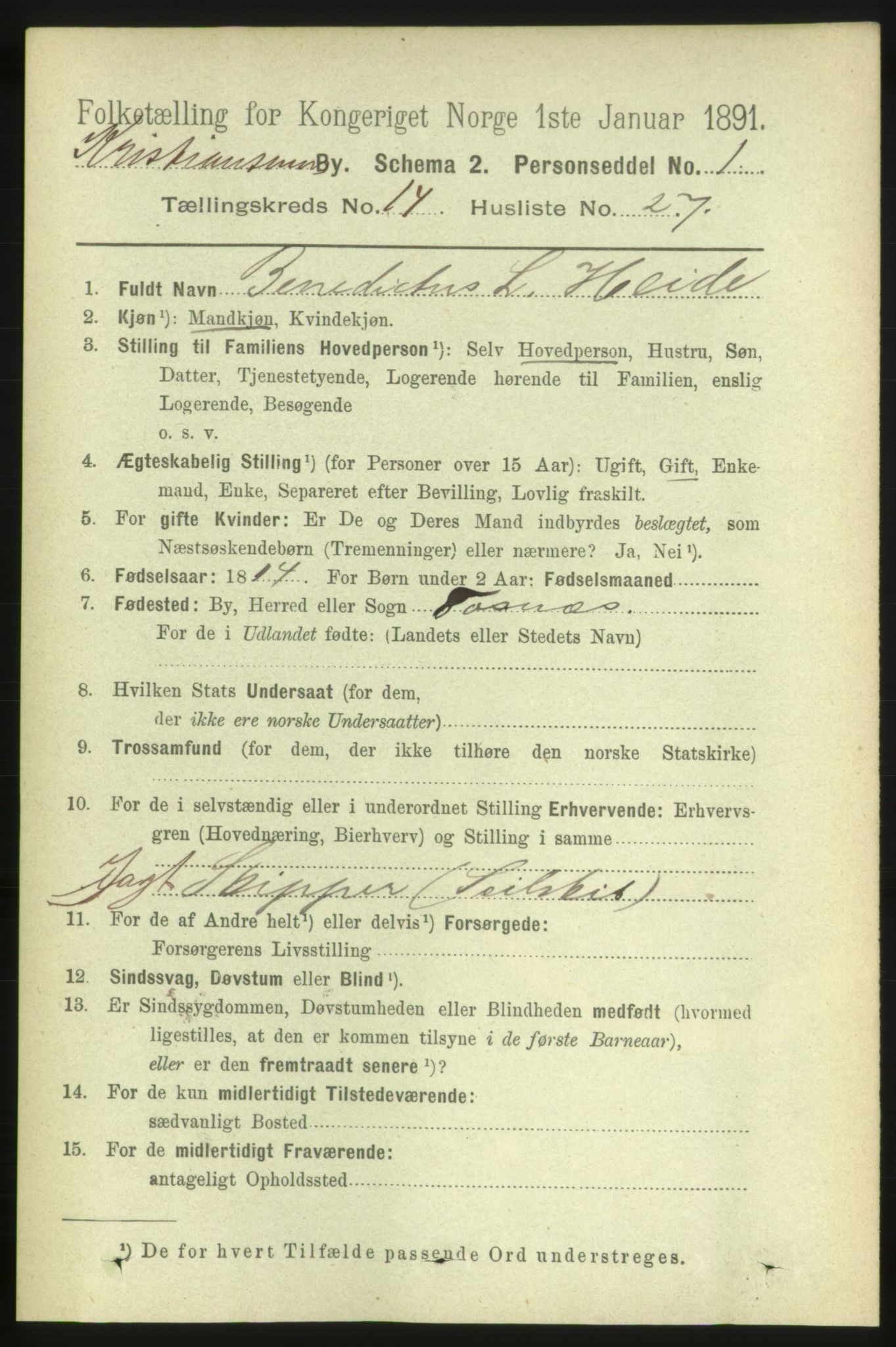 RA, 1891 census for 1503 Kristiansund, 1891, p. 10538