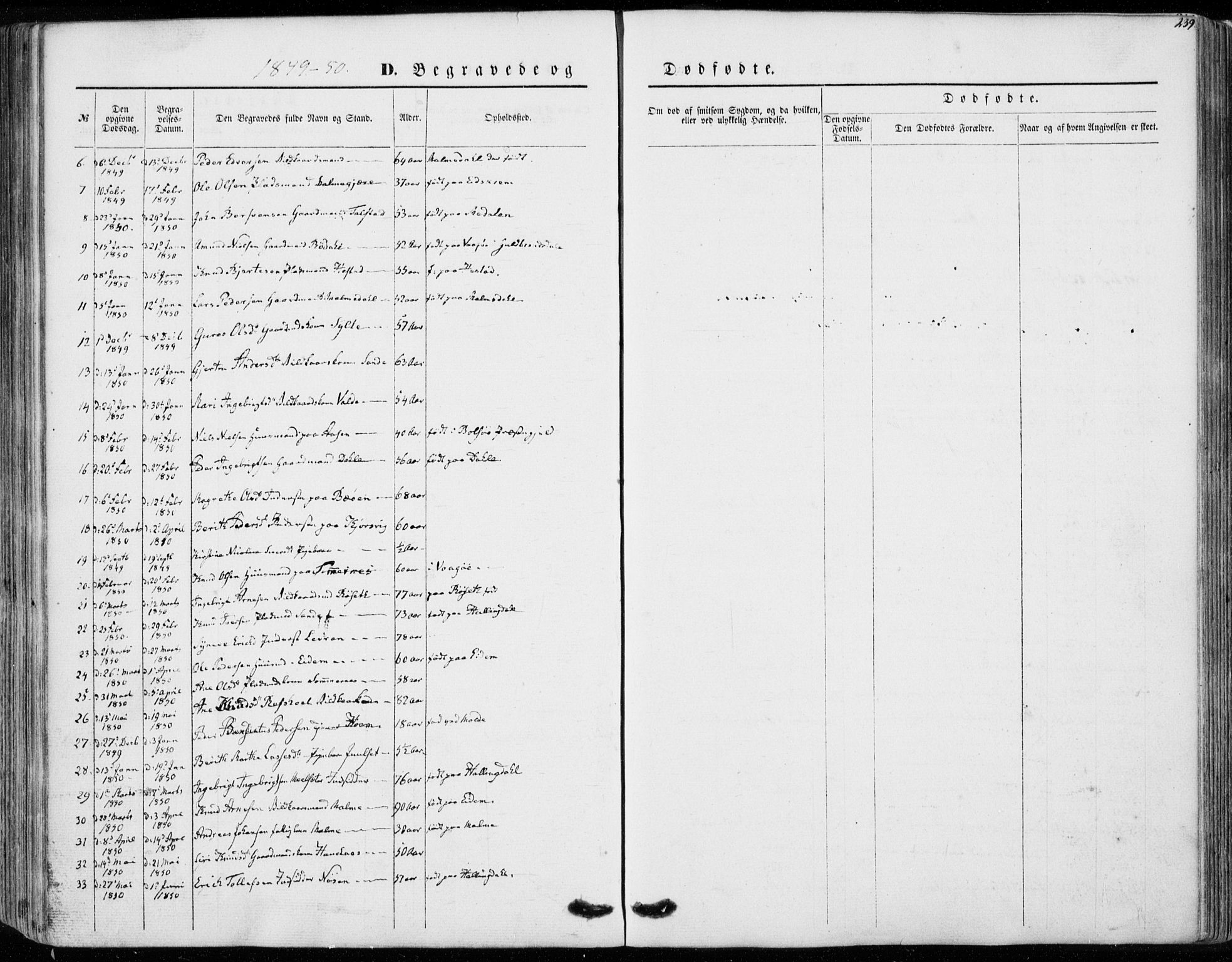 Ministerialprotokoller, klokkerbøker og fødselsregistre - Møre og Romsdal, SAT/A-1454/565/L0748: Parish register (official) no. 565A02, 1845-1872, p. 239