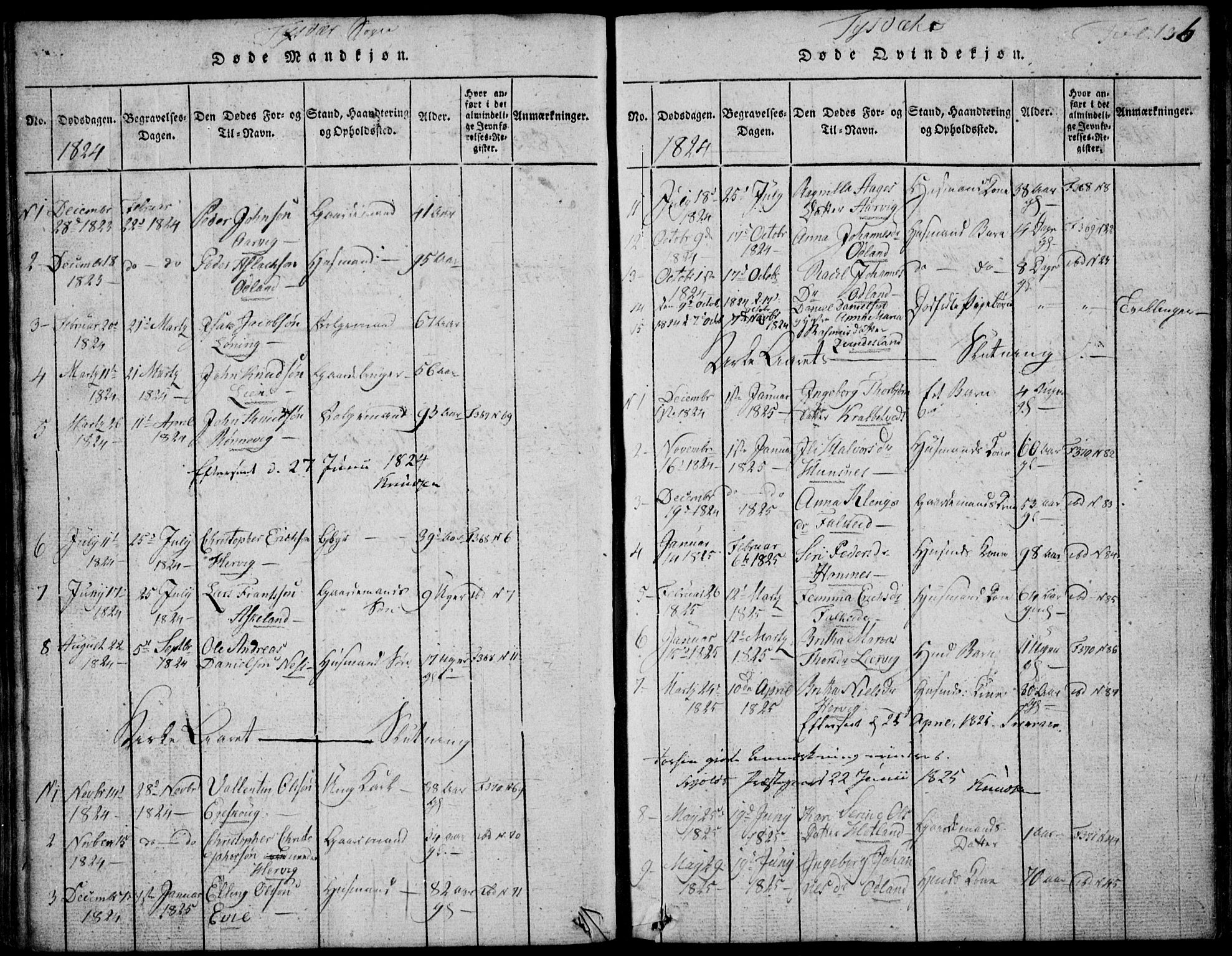 Skjold sokneprestkontor, AV/SAST-A-101847/H/Ha/Hab/L0002: Parish register (copy) no. B 2 /1, 1815-1830, p. 136