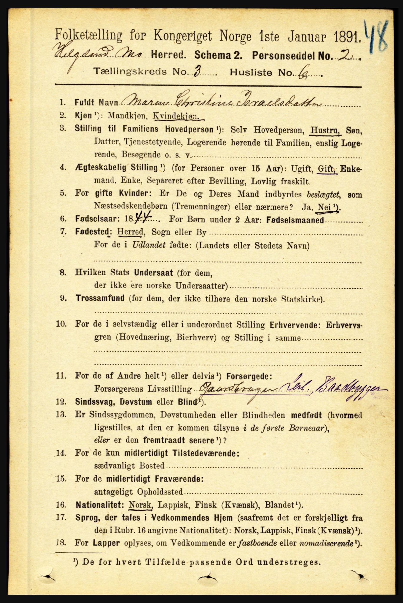 RA, 1891 census for 1833 Mo, 1891, p. 1375