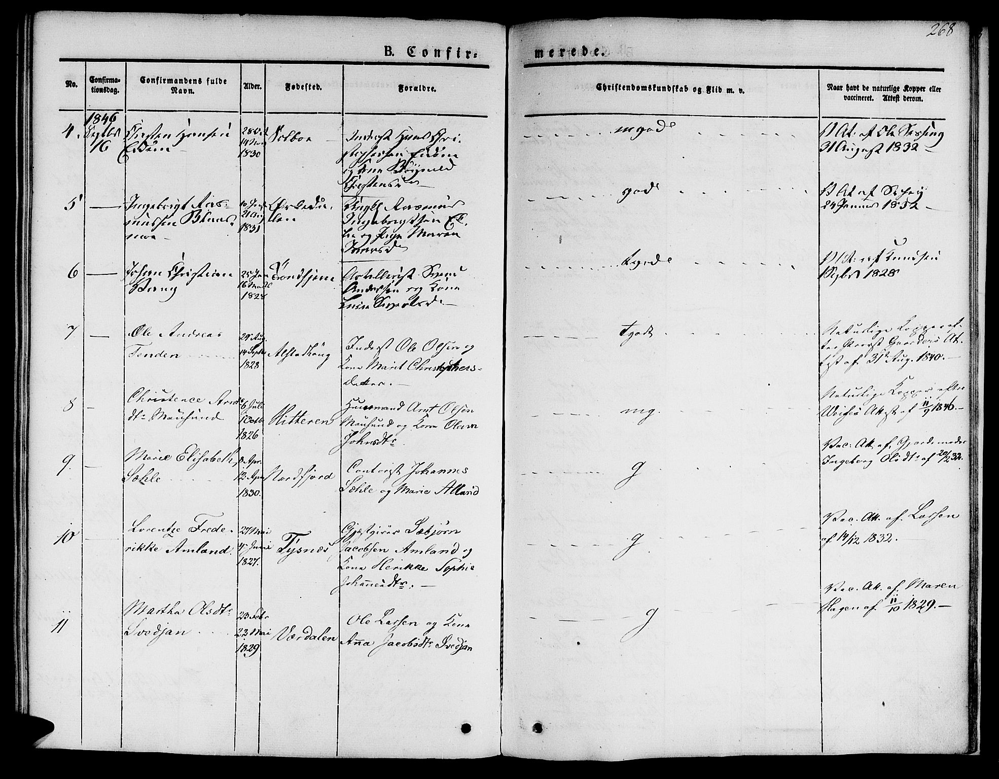 Ministerialprotokoller, klokkerbøker og fødselsregistre - Sør-Trøndelag, AV/SAT-A-1456/601/L0048: Parish register (official) no. 601A16, 1840-1847, p. 268