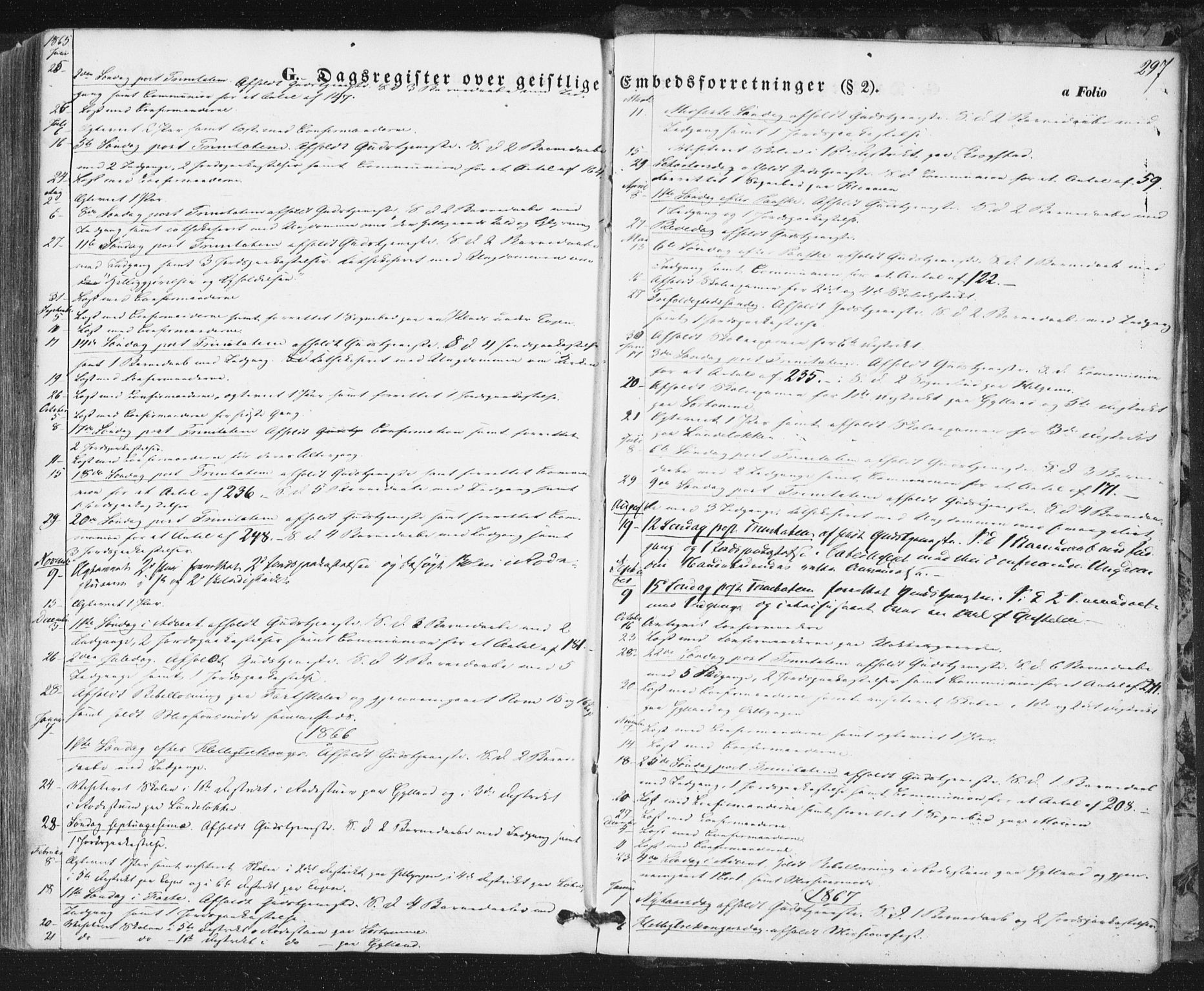 Ministerialprotokoller, klokkerbøker og fødselsregistre - Sør-Trøndelag, SAT/A-1456/692/L1103: Parish register (official) no. 692A03, 1849-1870, p. 297