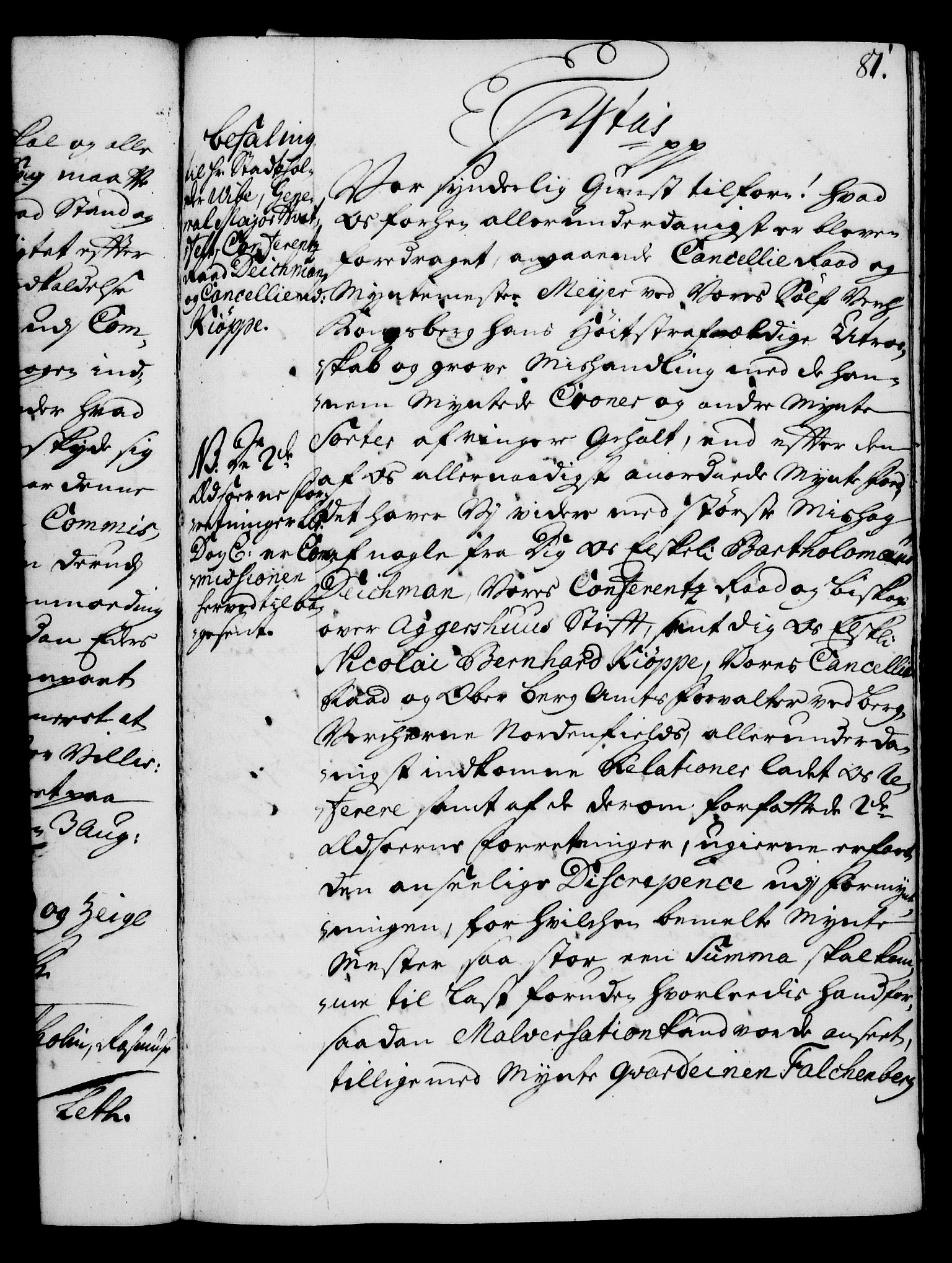 Rentekammeret, Kammerkanselliet, RA/EA-3111/G/Gg/Gga/L0003: Norsk ekspedisjonsprotokoll med register (merket RK 53.3), 1727-1734, p. 81