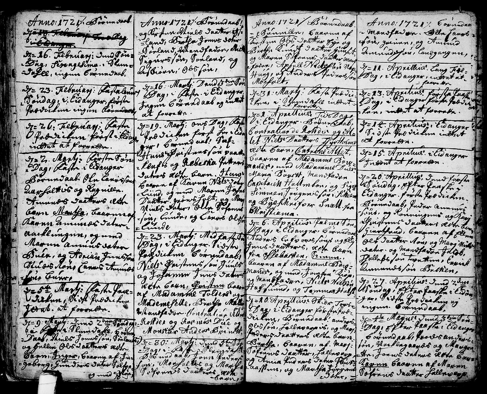 Eidanger kirkebøker, SAKO/A-261/F/Fa/L0003: Parish register (official) no. 3, 1719-1732