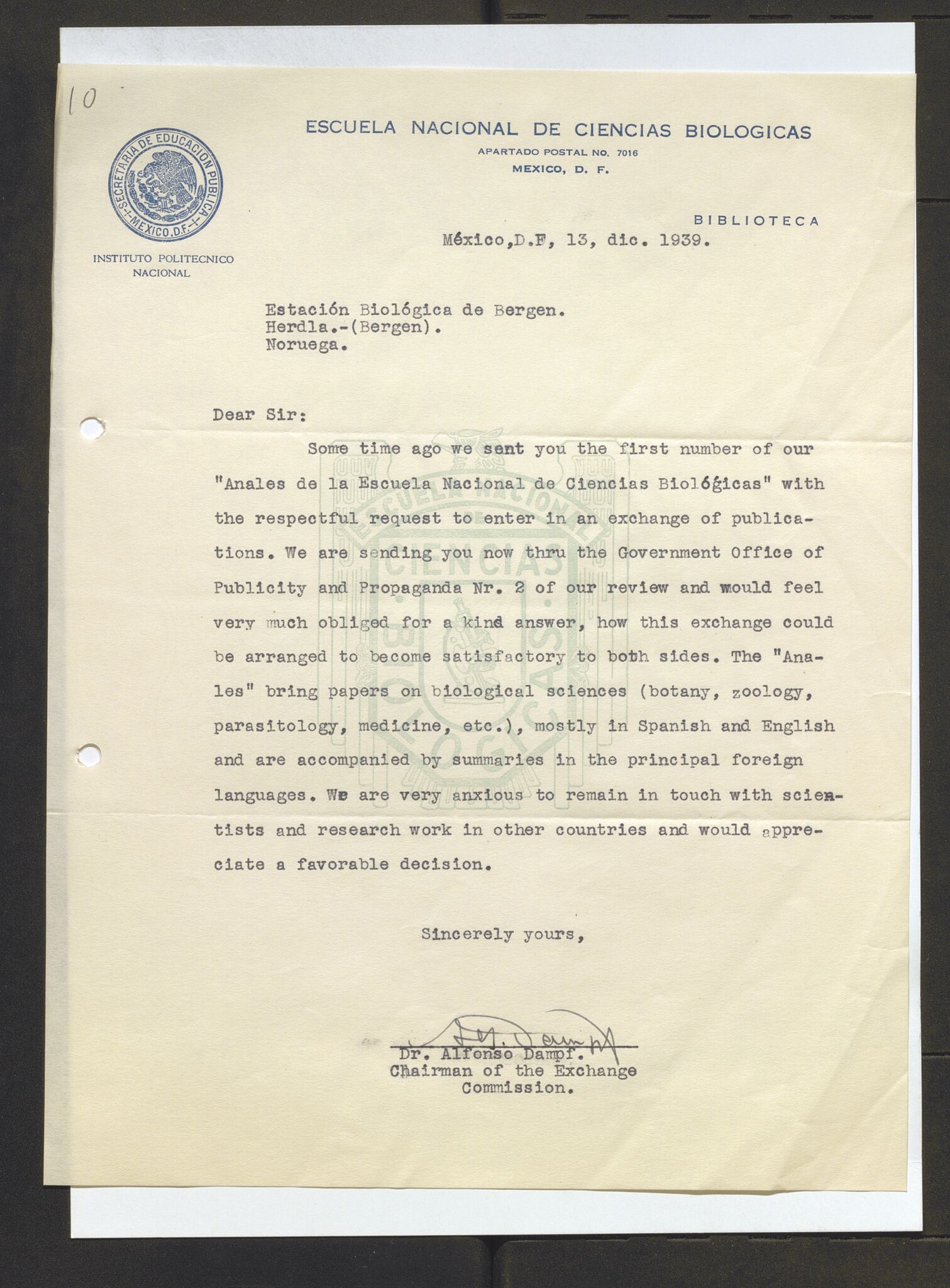 Bergens Museum, AV/SAB-A-17301/13/D/L0002: Korrespondanse , 1928-1940, p. 392