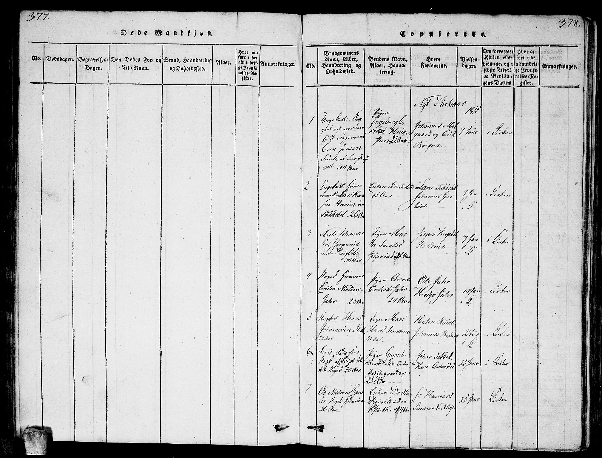 Enebakk prestekontor Kirkebøker, SAO/A-10171c/G/Ga/L0001: Parish register (copy) no. I 1, 1815-1833, p. 377-378