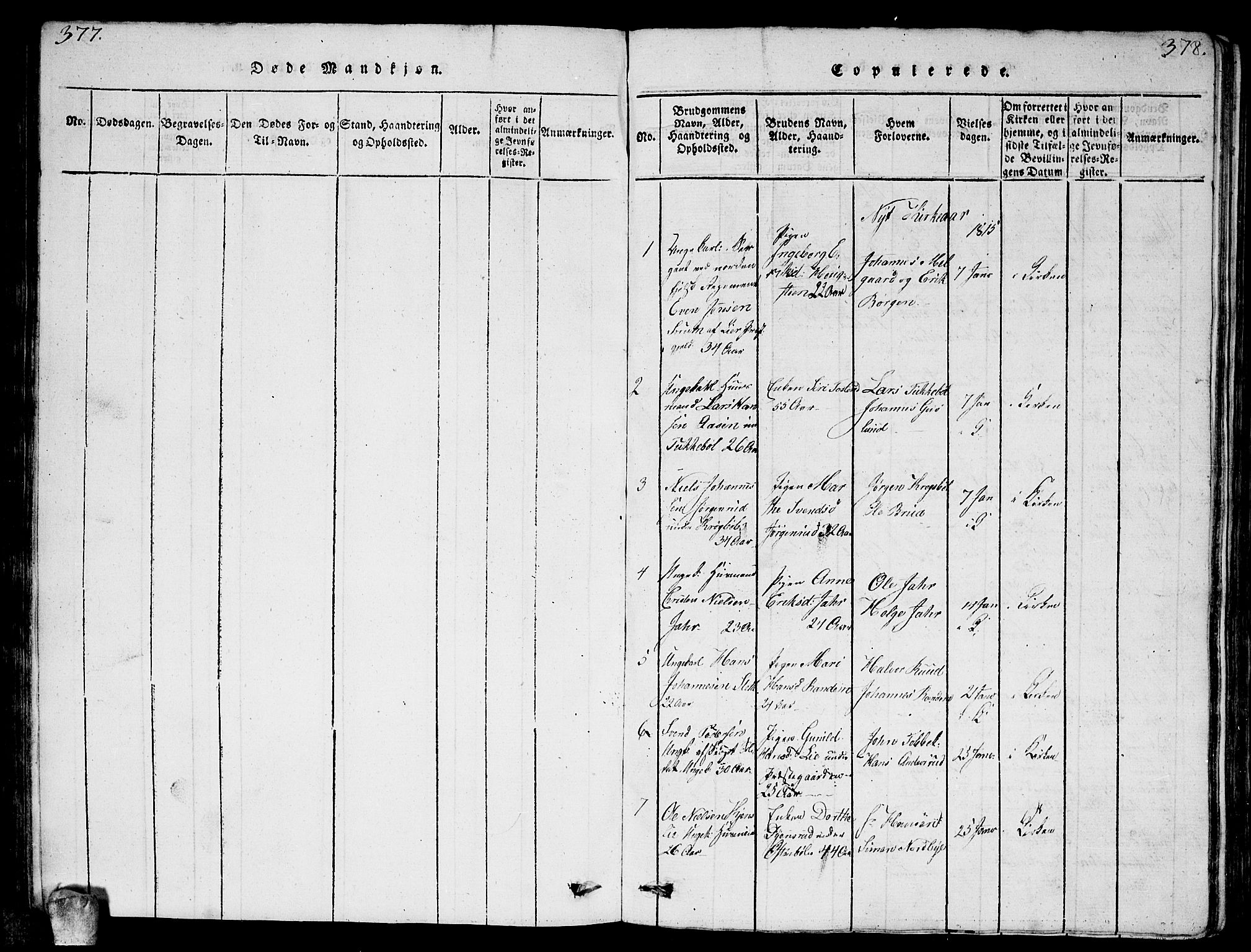 Enebakk prestekontor Kirkebøker, AV/SAO-A-10171c/G/Ga/L0001: Parish register (copy) no. I 1, 1815-1833, p. 377-378