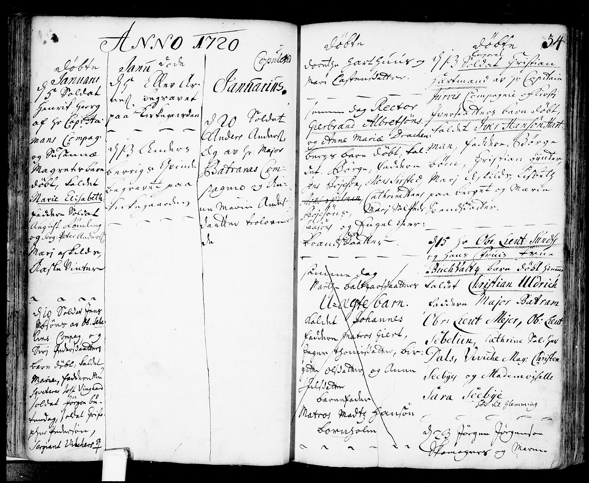 Fredrikstad prestekontor Kirkebøker, AV/SAO-A-11082/F/Fa/L0001: Parish register (official) no. 1, 1717-1731, p. 34