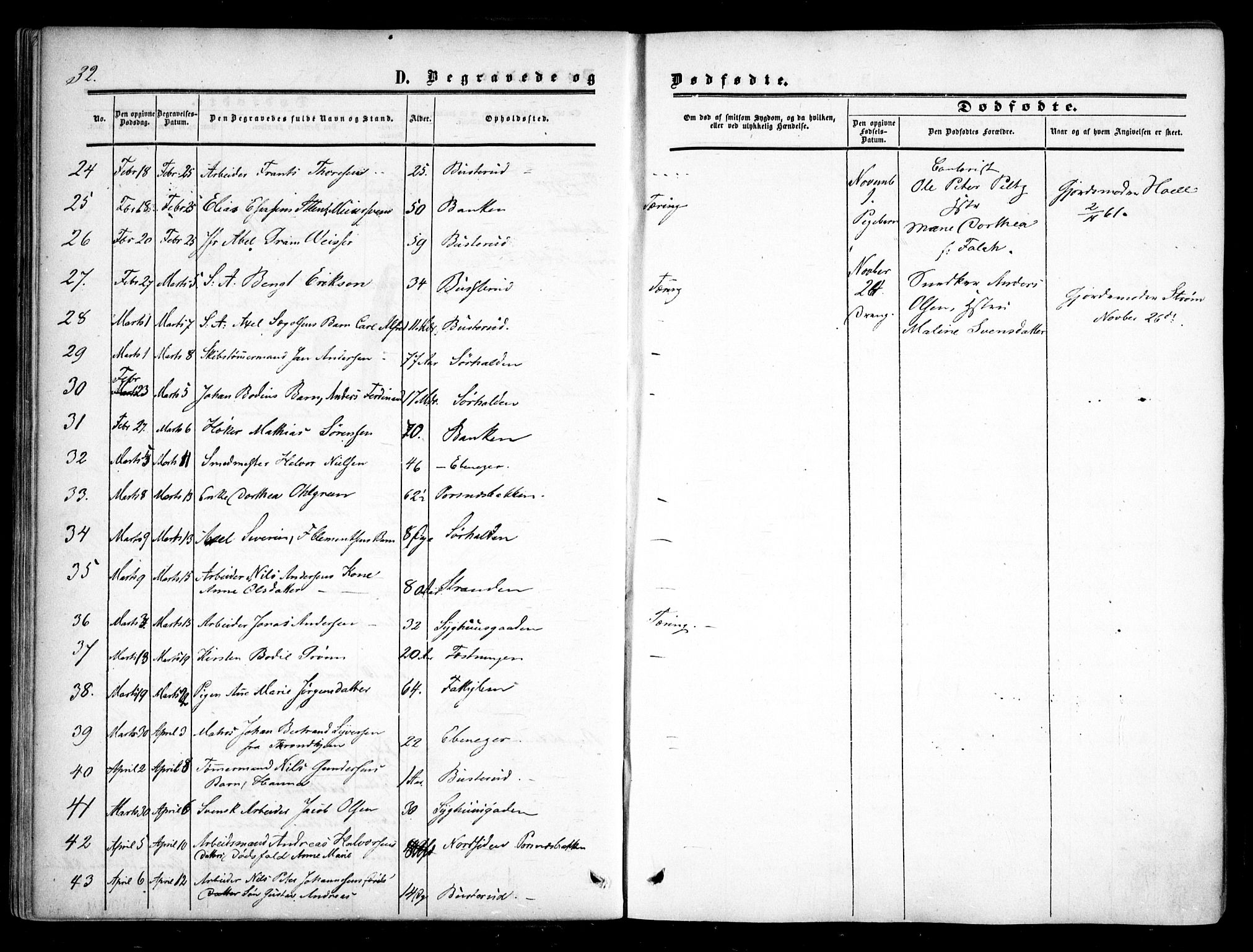 Halden prestekontor Kirkebøker, AV/SAO-A-10909/F/Fa/L0008: Parish register (official) no. I 8, 1857-1865, p. 32