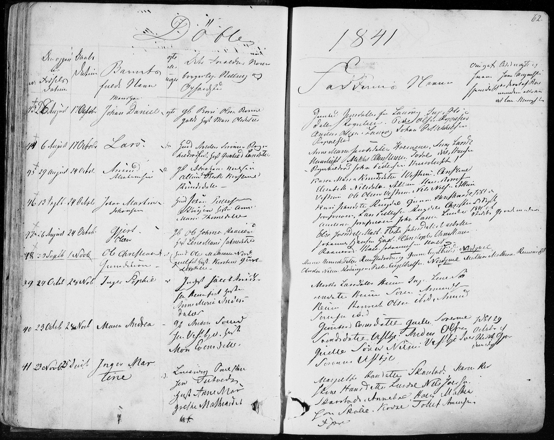 Hedrum kirkebøker, AV/SAKO-A-344/F/Fa/L0005: Parish register (official) no. I 5, 1835-1848, p. 62