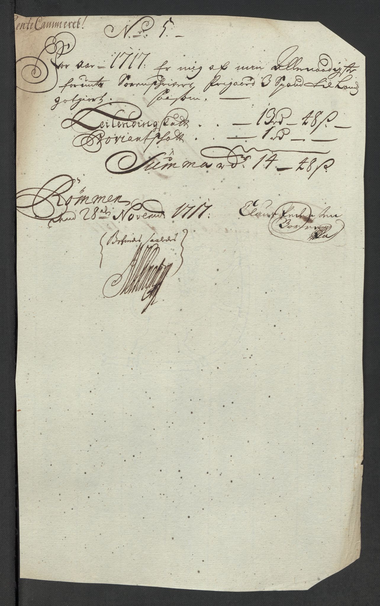 Rentekammeret inntil 1814, Reviderte regnskaper, Fogderegnskap, AV/RA-EA-4092/R57/L3865: Fogderegnskap Fosen, 1717, p. 204