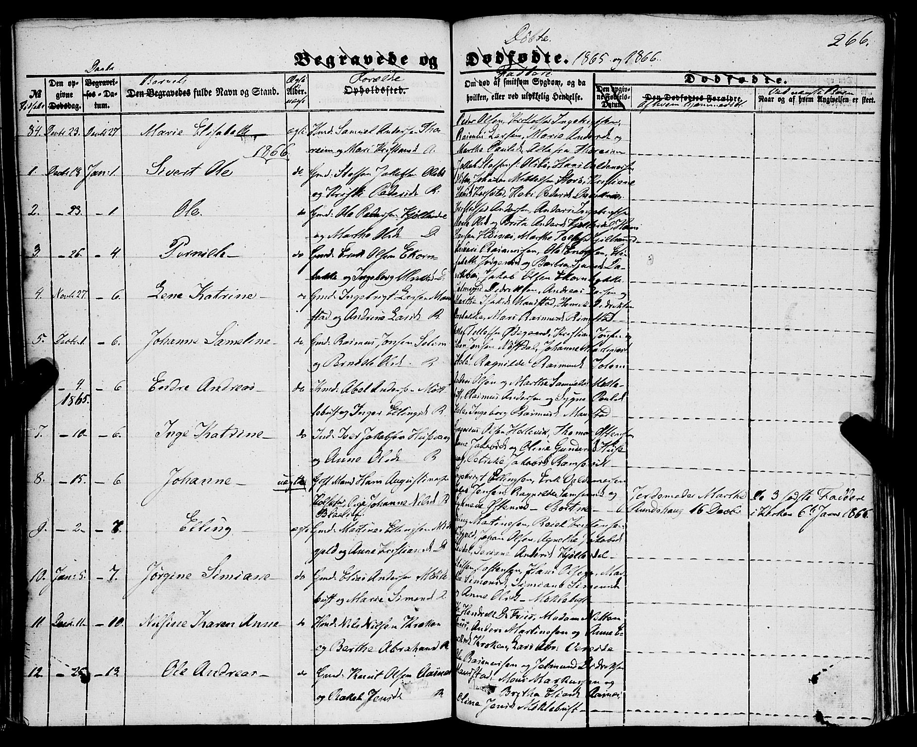 Davik sokneprestembete, AV/SAB-A-79701/H/Haa/Haaa/L0005: Parish register (official) no. A 5, 1850-1866, p. 266